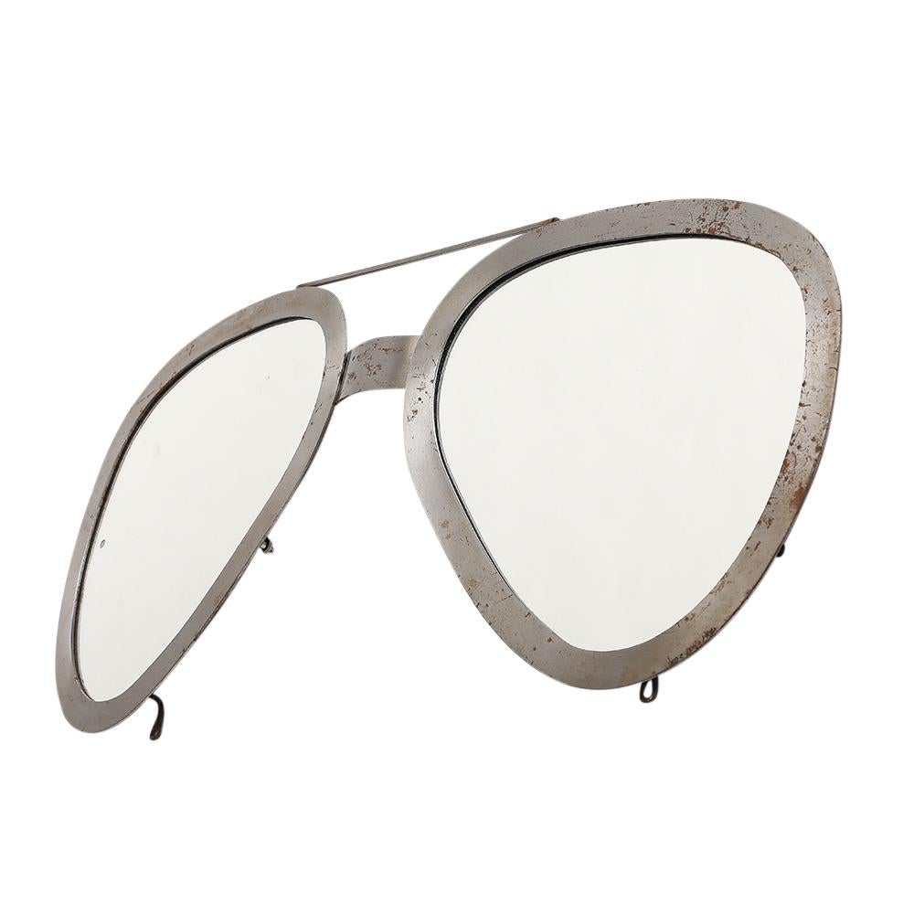 Américain C. Jere Aviator Lunettes de soleil miroir, A. Silver brossé, signées en vente