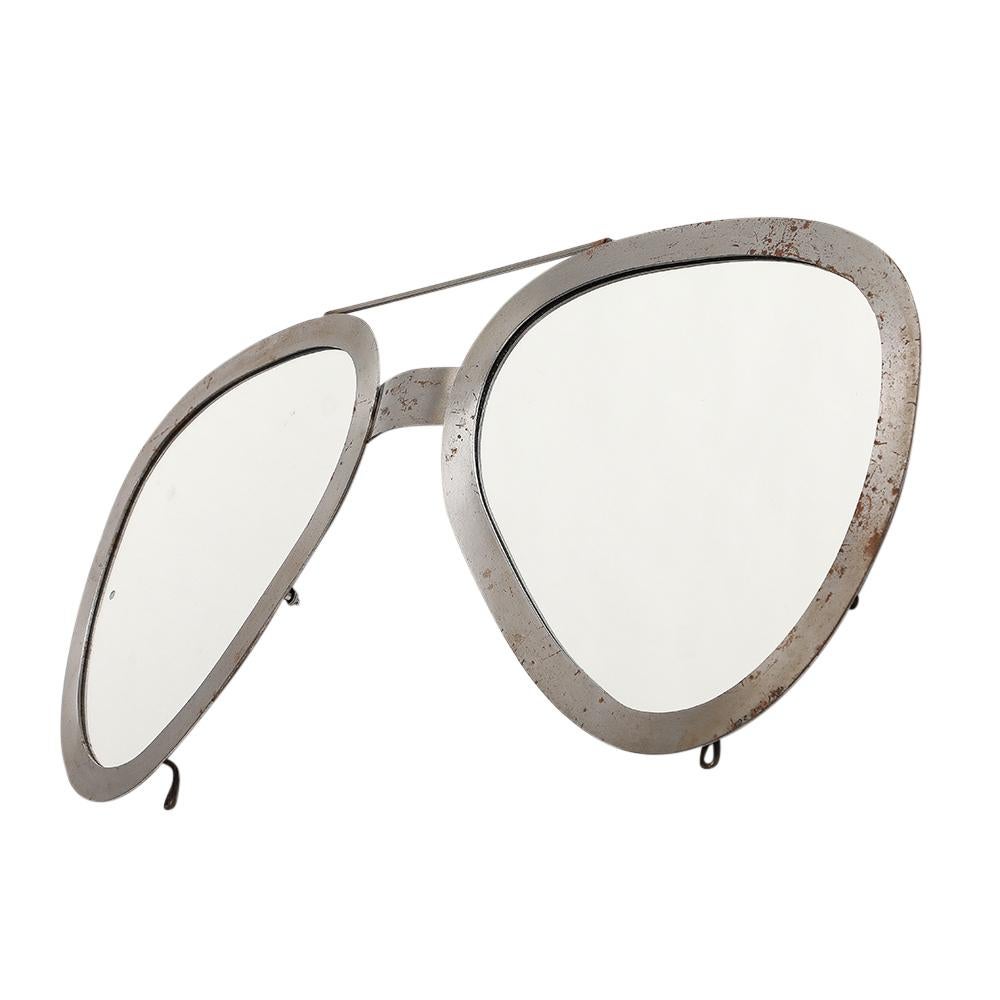 Américain C. Jere Aviator Lunettes de soleil miroir, A. Silver brossé, signées  en vente