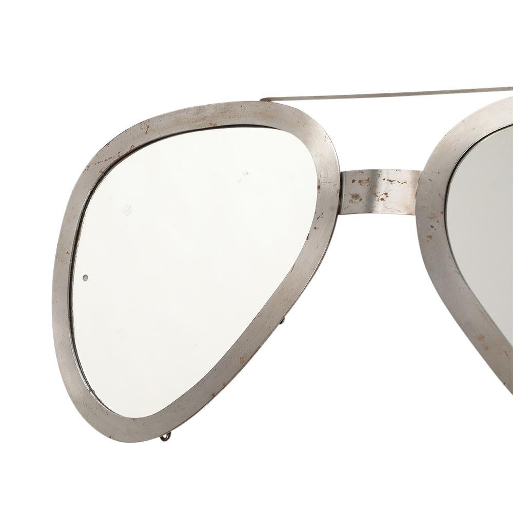 C. Jere Aviator-Sonnenbrille Spiegel, gebürstetes Silber, signiert  (Gebürstet) im Angebot