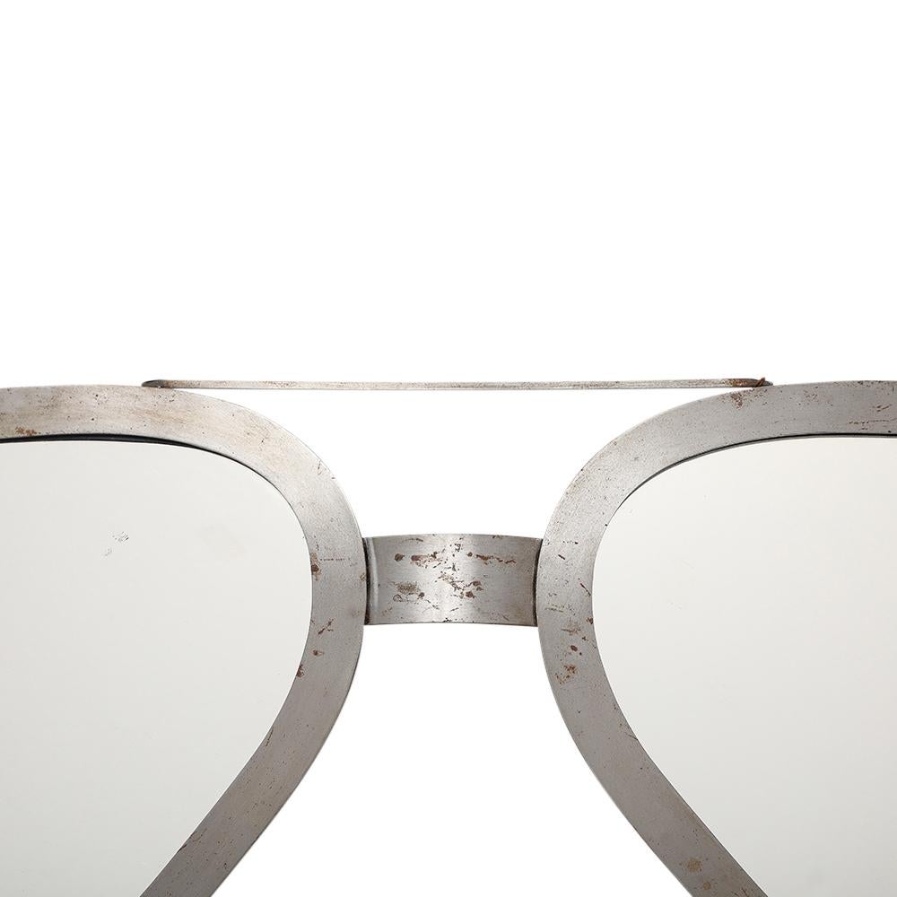 C. Jere Aviator-Sonnenbrille Spiegel, gebürstetes Silber, signiert  im Angebot 1