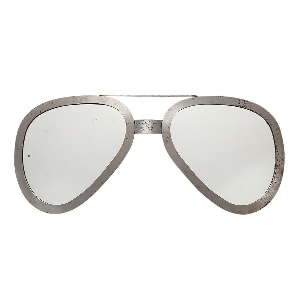 C. Jere Aviator Lunettes de soleil miroir, A. Silver brossé, signées