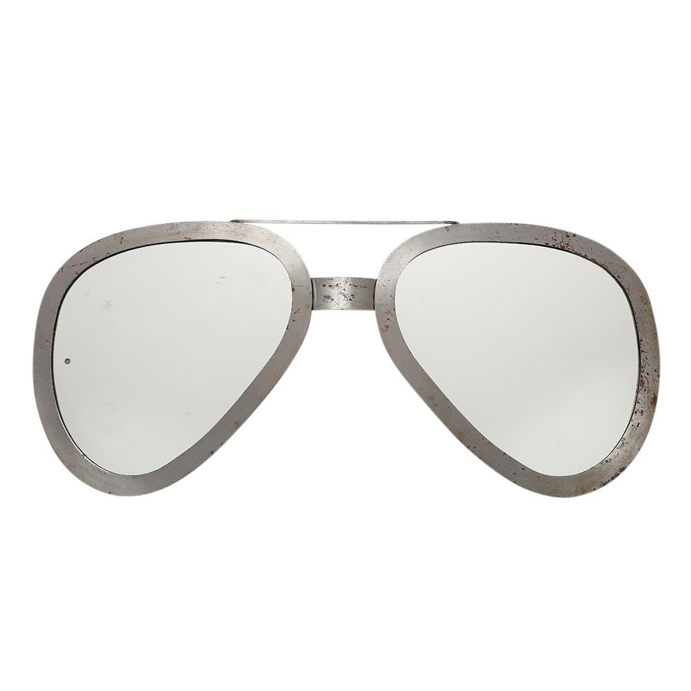 C. Jere Aviator-Sonnenbrille Spiegel, gebürstetes Silber, signiert 