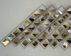 C. Jeré brass and chrome kinetic sculpture wall art