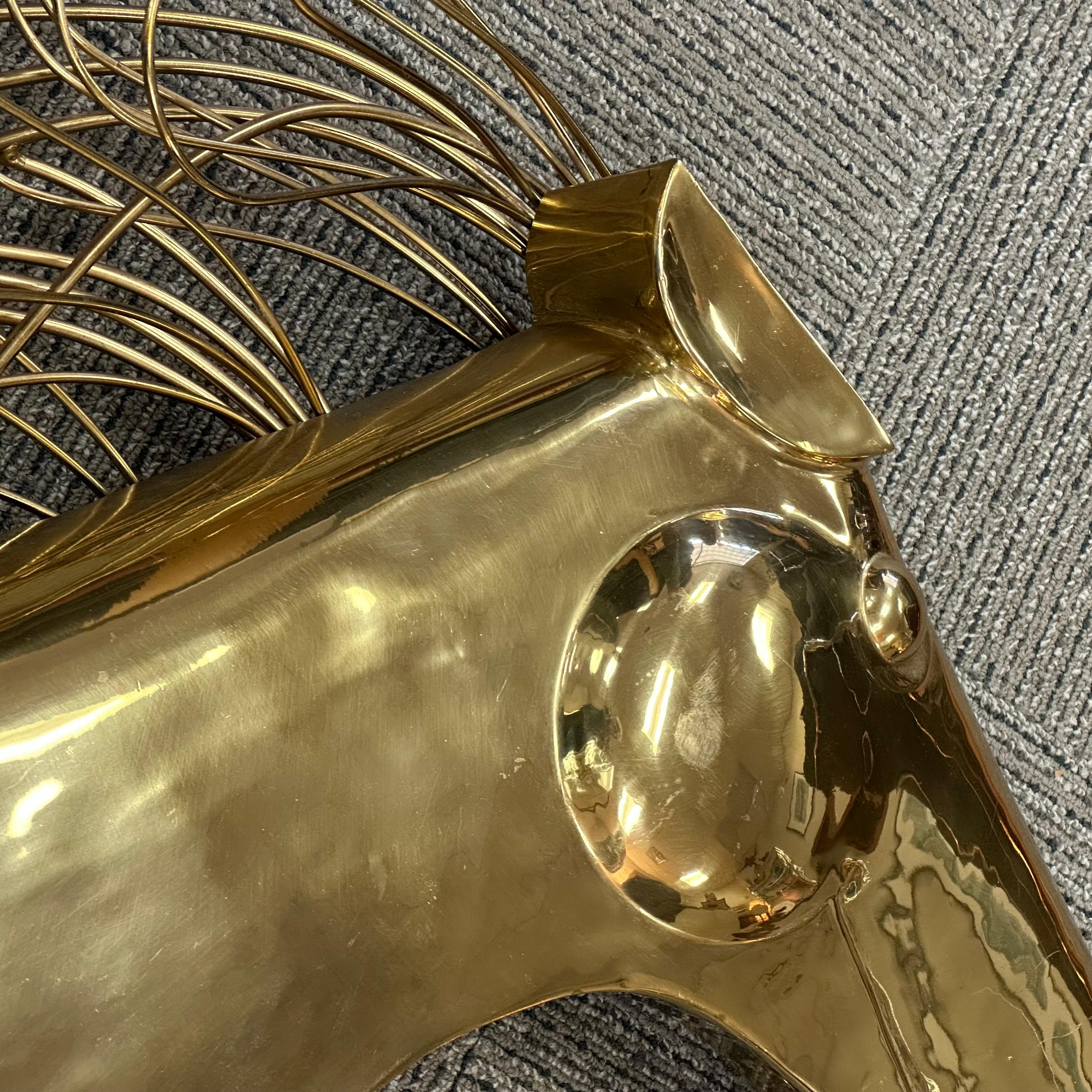 C. Jere Brass Horse Head Wall Sculpture For Sale 1