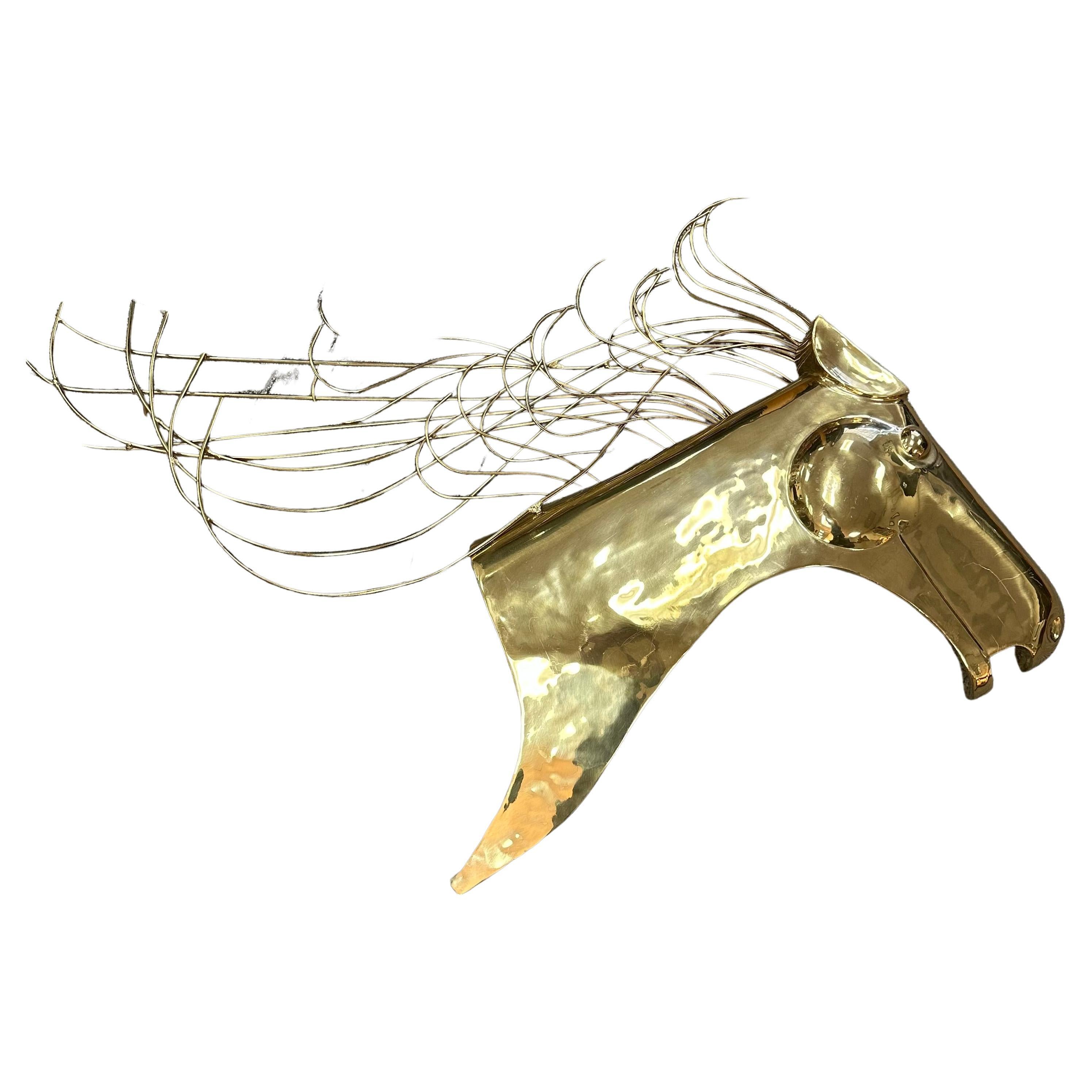 C. Jere Brass Horse Head Wall Sculpture For Sale