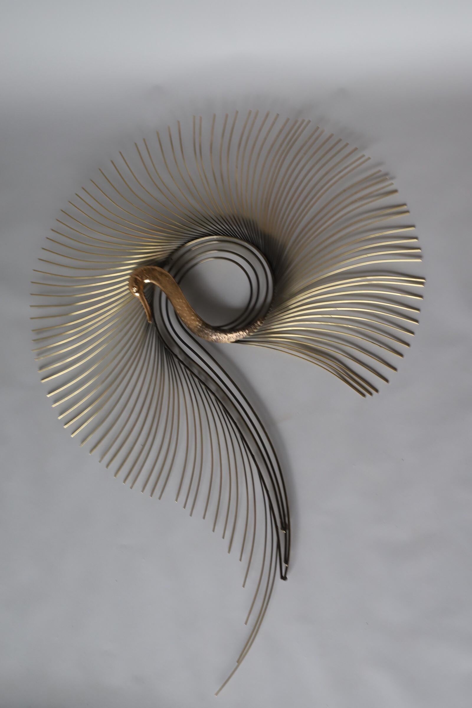 C. Jeré Brass Swan Wall Sculpture by Artisan House Inc. In Good Condition In Oklahoma City, OK