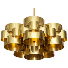 C. Jere Cloud Chandelier, Brass, Signed