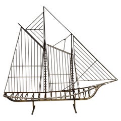 C. Jere "Mariner" Sailboat Ship Sculpture Architectural Boat Model, USA, 1970's