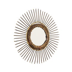 C. Jere Mirror, Bronze, Copper, Sunburst, Signed