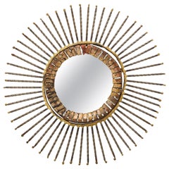 C. Jere Mirror, Bronze Sunburst, Signed