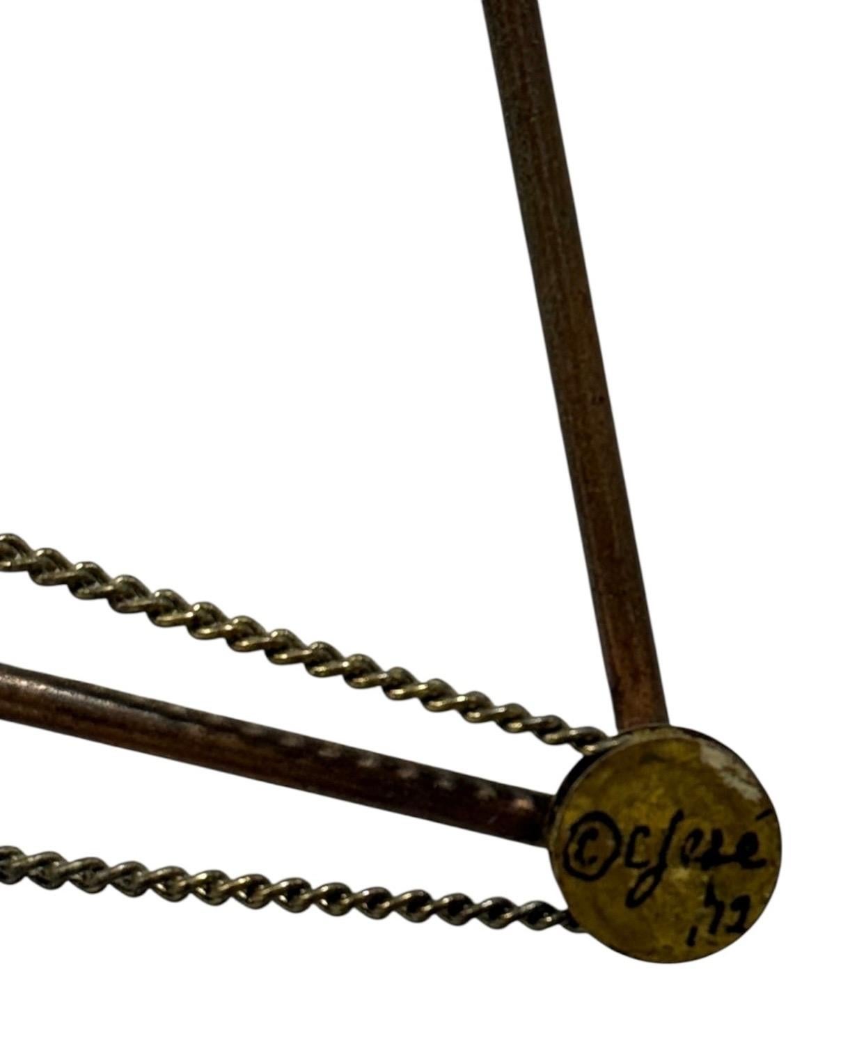 C. Jere Modern Brutalist Messing Kupfer Wand Kunst Fahrrad Rennen Skulptur Raymor 60