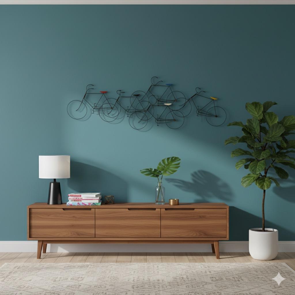 C. Jere Modern Brutalist Messing Kupfer Wand Kunst Fahrrad Rennen Skulptur Raymor 60