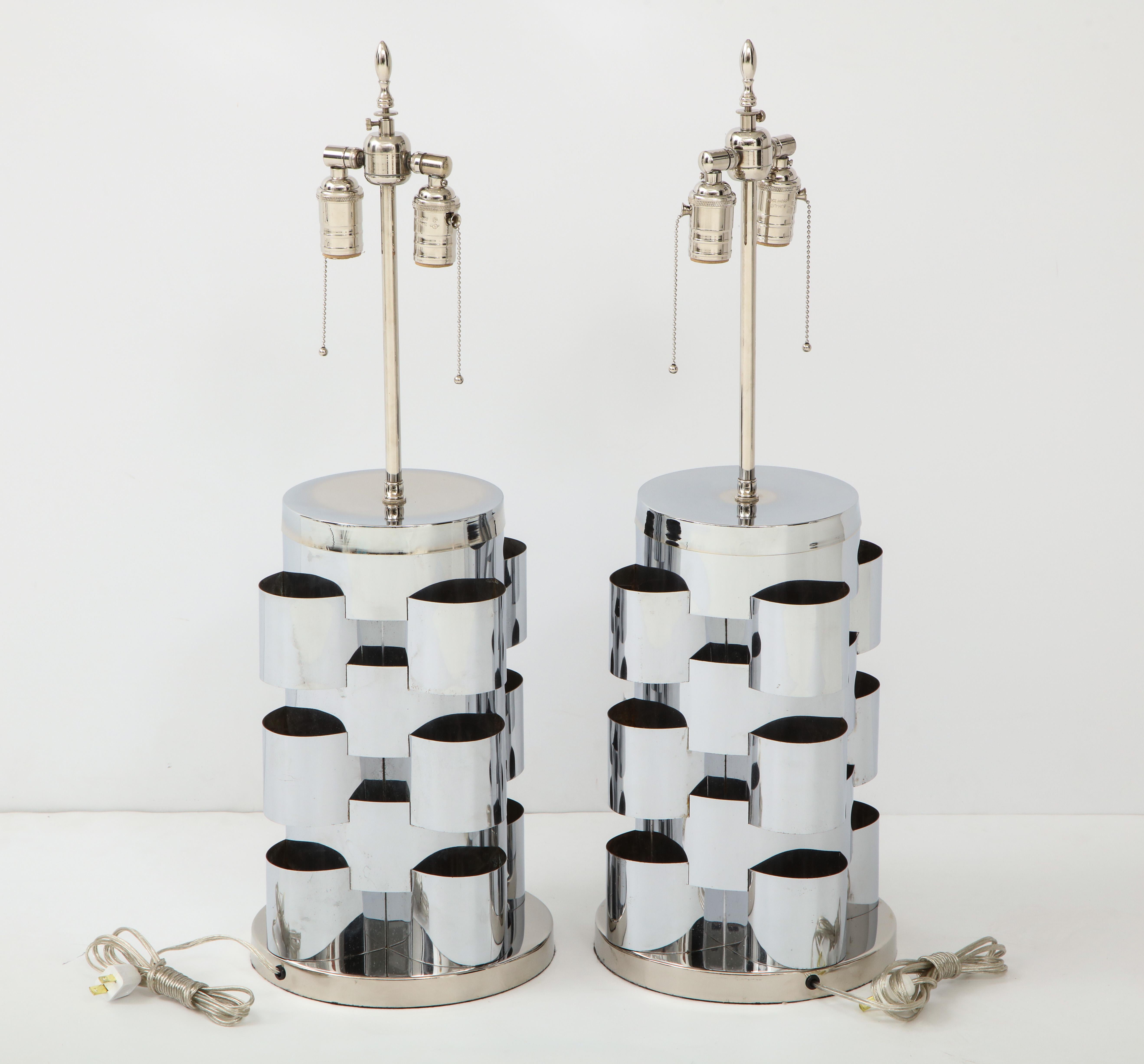 C. Jere Polished Chrome Cloud Lamps In Excellent Condition For Sale In New York, NY
