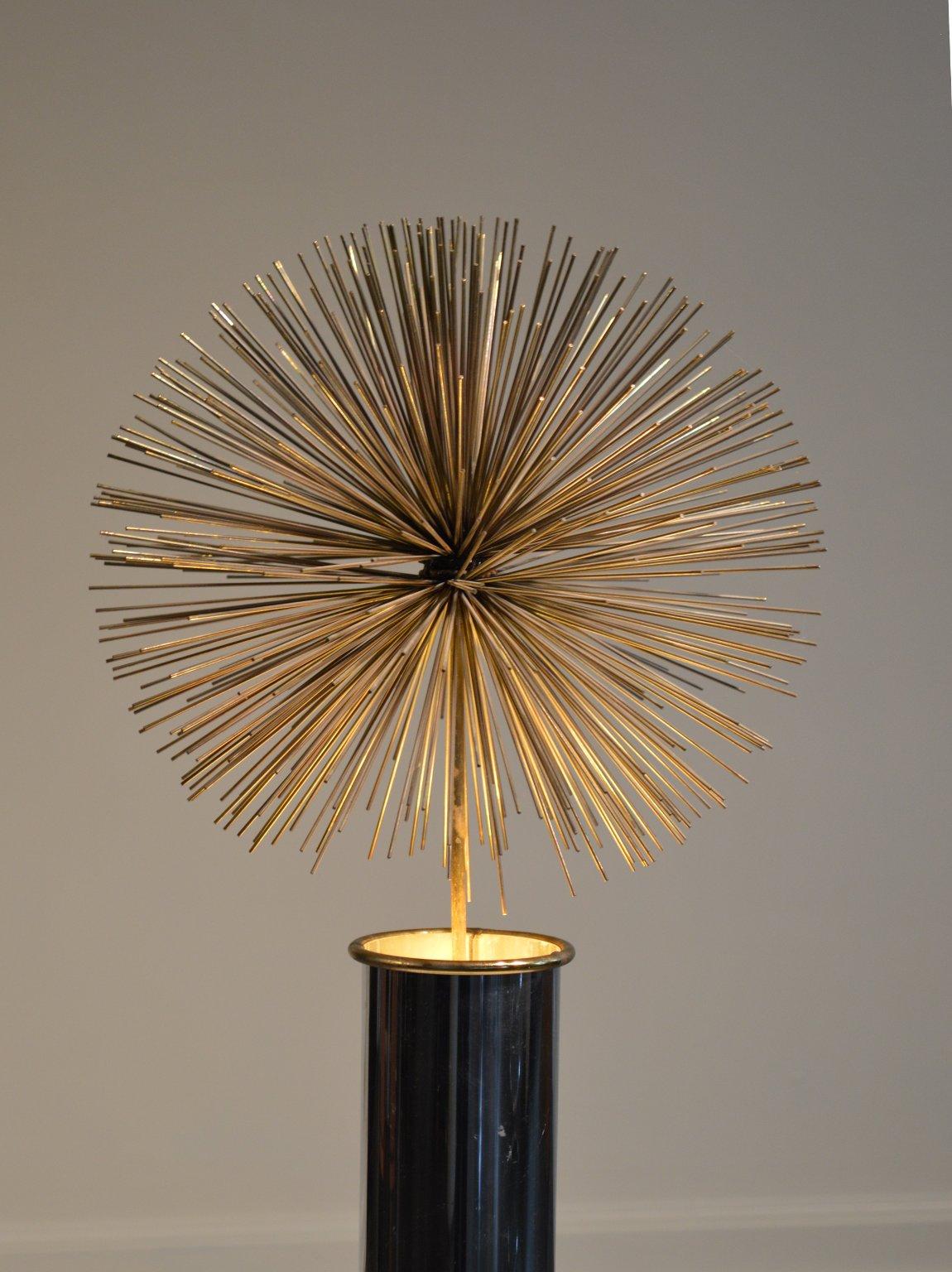 American Curtis Jere Mixed Metal Pom-Pom Lighted Sculpture For Sale