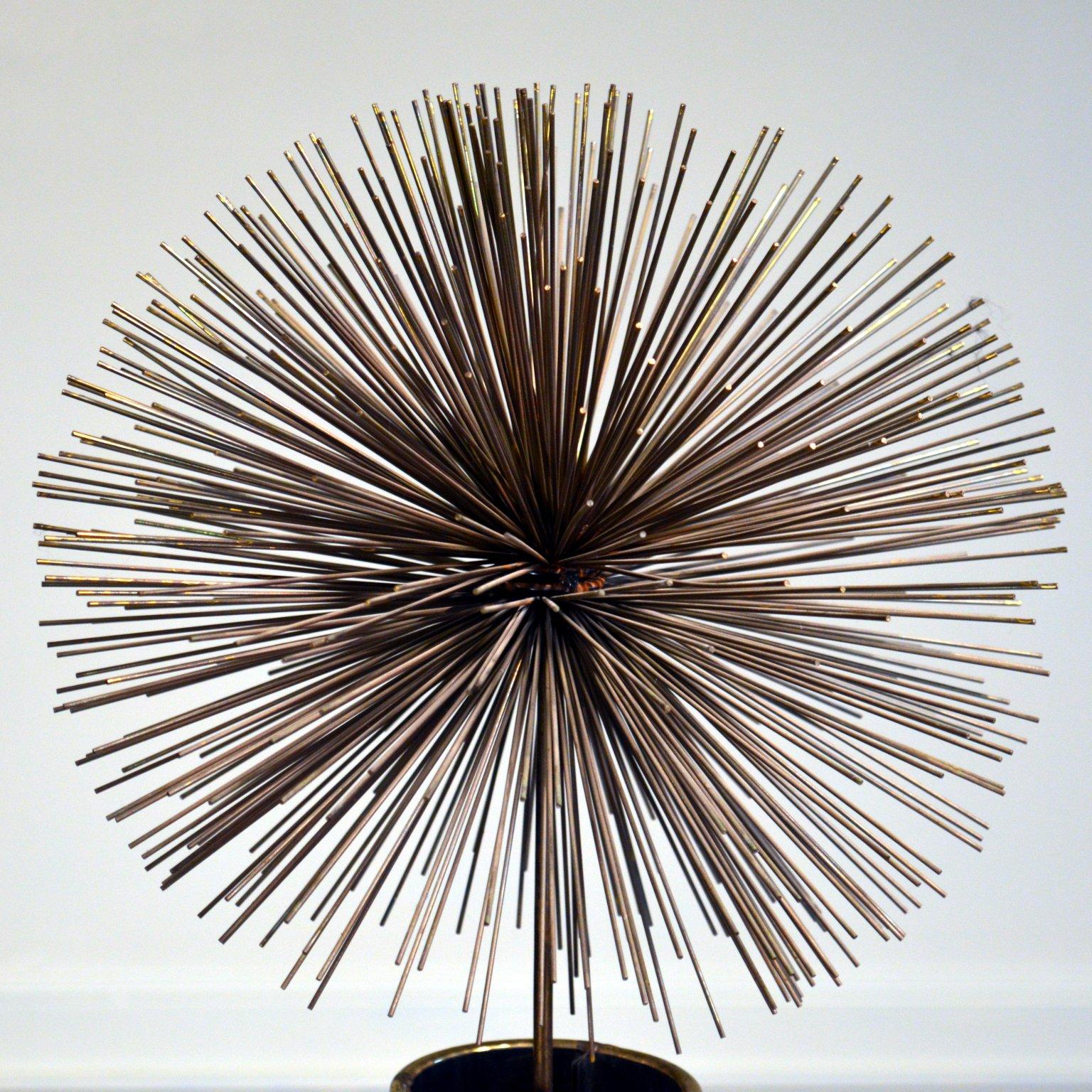 Mid-Century Modern Curtis Jere Mixed Metal Pom-Pom Lighted Sculpture For Sale