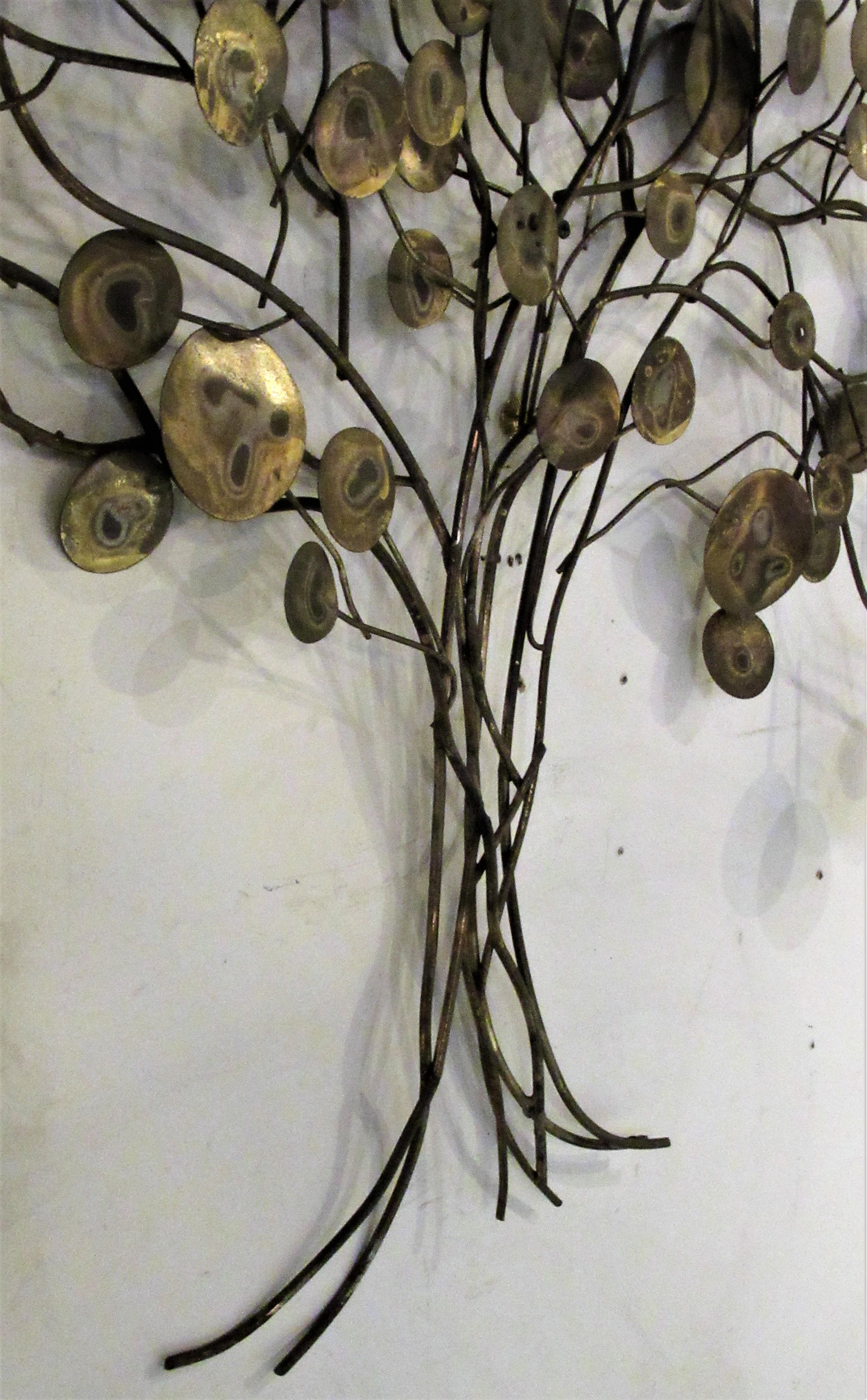 Mid-Century Modern C. Jere Rain Drop Tree Wall Mount Sculpture