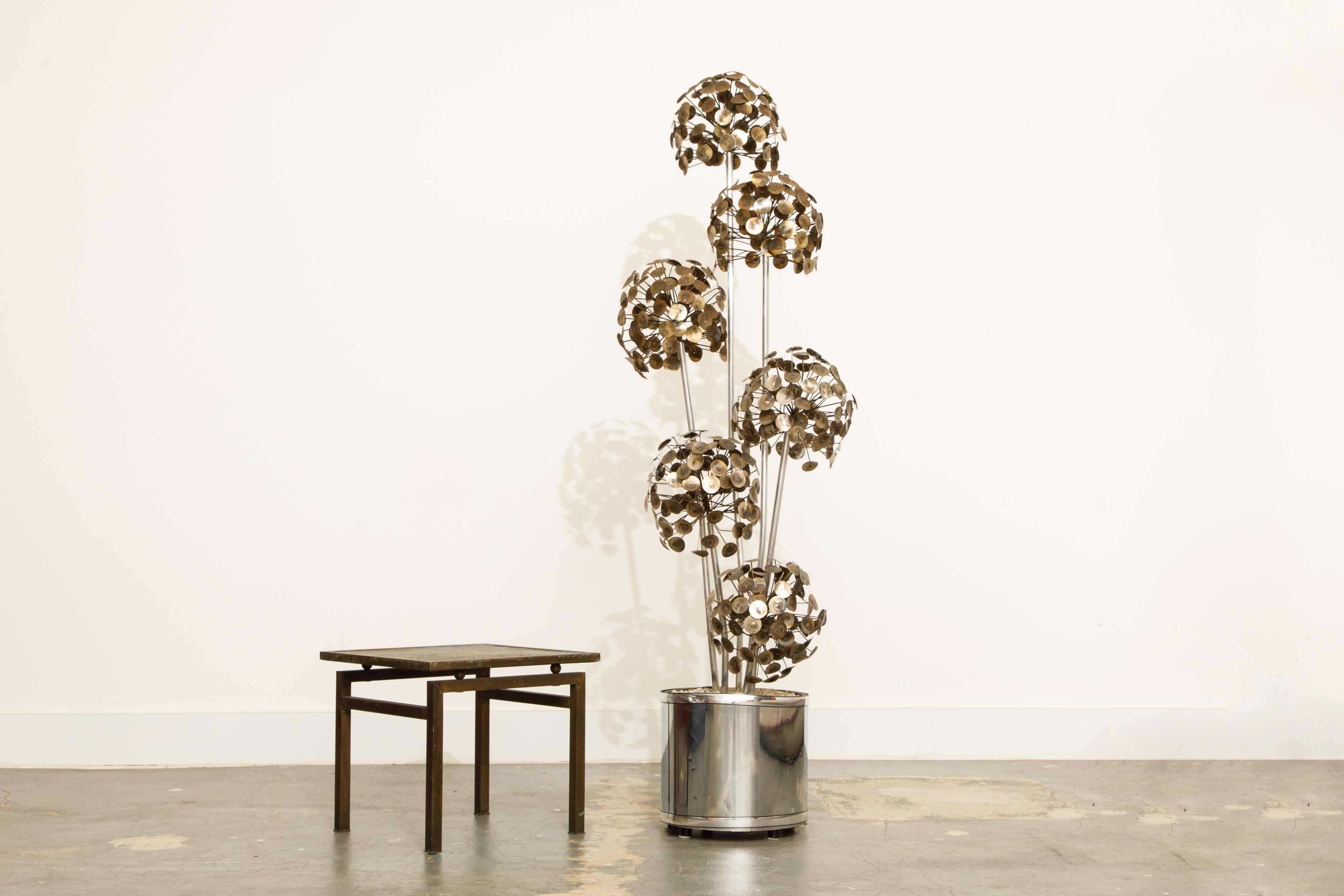 C. Jere Raindrop Tree Sculpture in Chrome Planter for Artisans House, c. 1970s 10