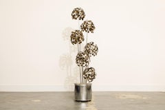 C. Jere Raindrop Tree Sculpture in Chrome Planter for Artisans House, c. 1970s
