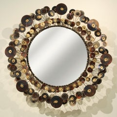 C. Jeré Raindrops Brass Sculptural Wall Mirror