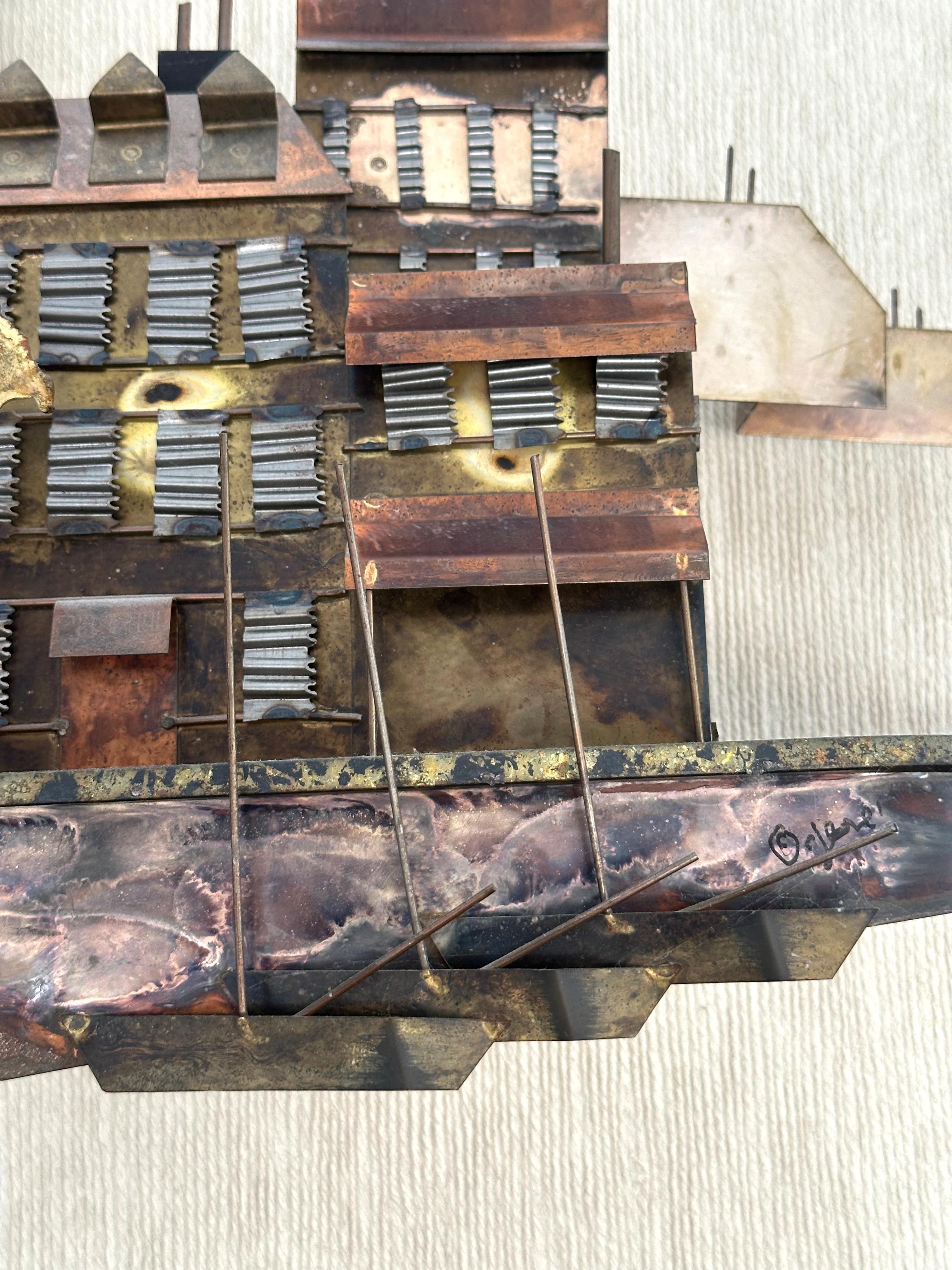 C. Jeré Seaside Village Wall Sculpture, signed For Sale 3
