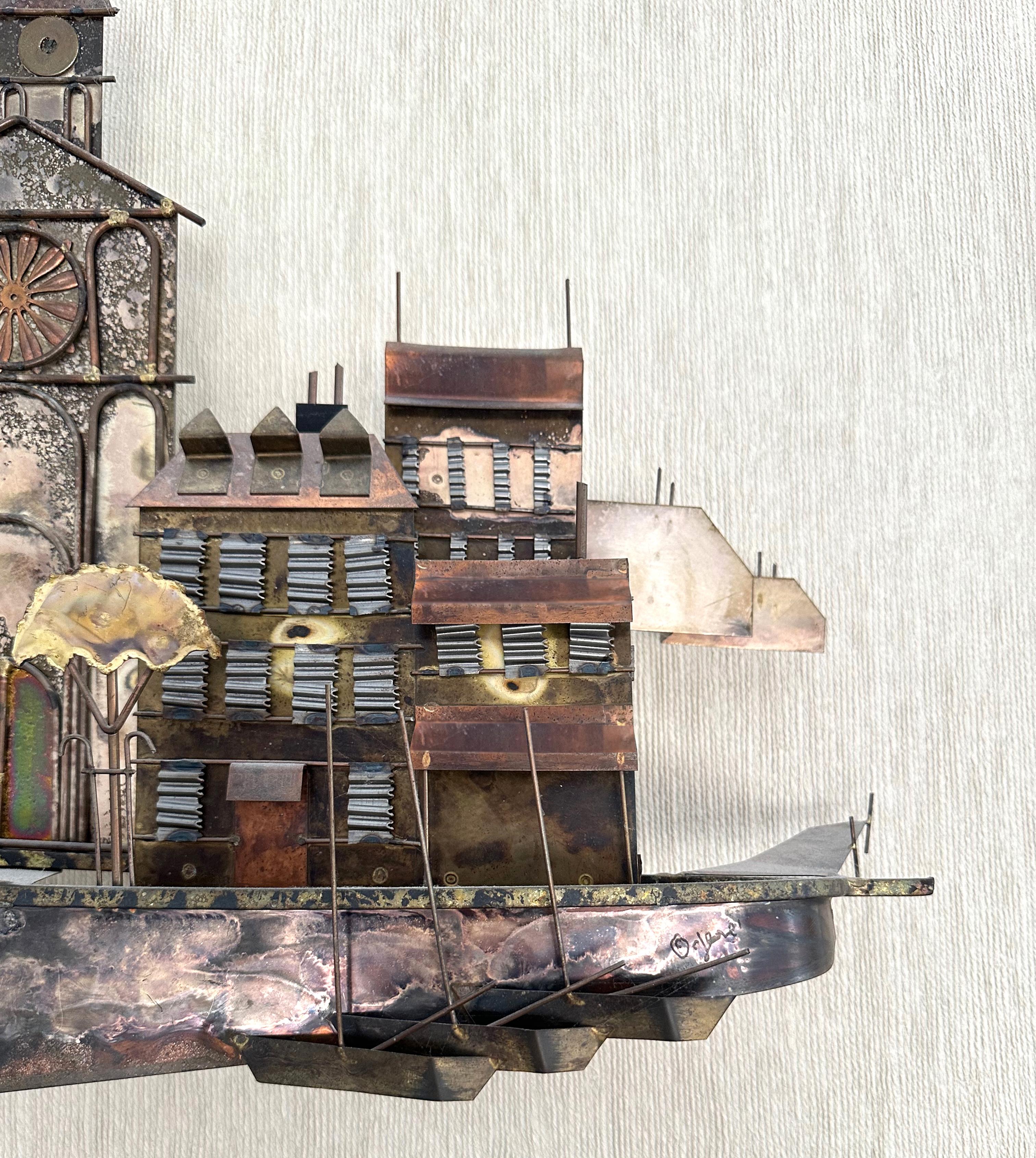 C. Jeré Seaside Village Wall Sculpture, signed In Good Condition For Sale In Littleton, CO