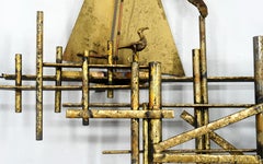 C. Jere Signed Ships and Birds Brass Wall Sculpture