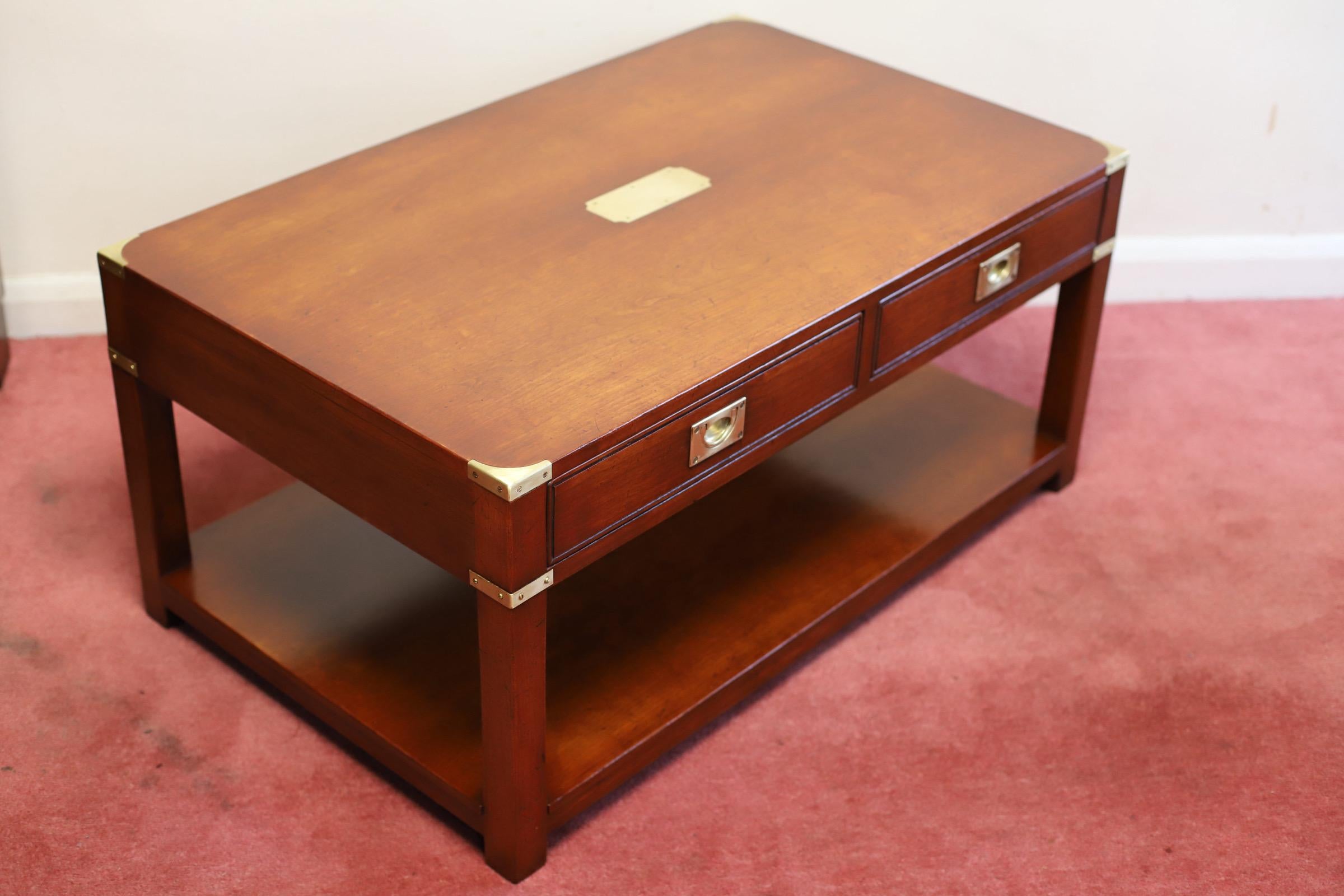 Hand-Crafted C. Kennedy of Ipswich  Beautiful Military Campaign Coffee Table  For Sale