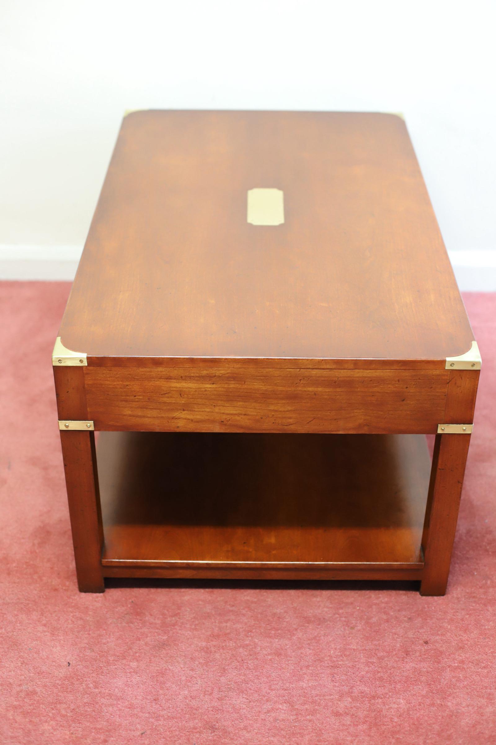 Brass C. Kennedy of Ipswich  Beautiful Military Campaign Coffee Table  For Sale