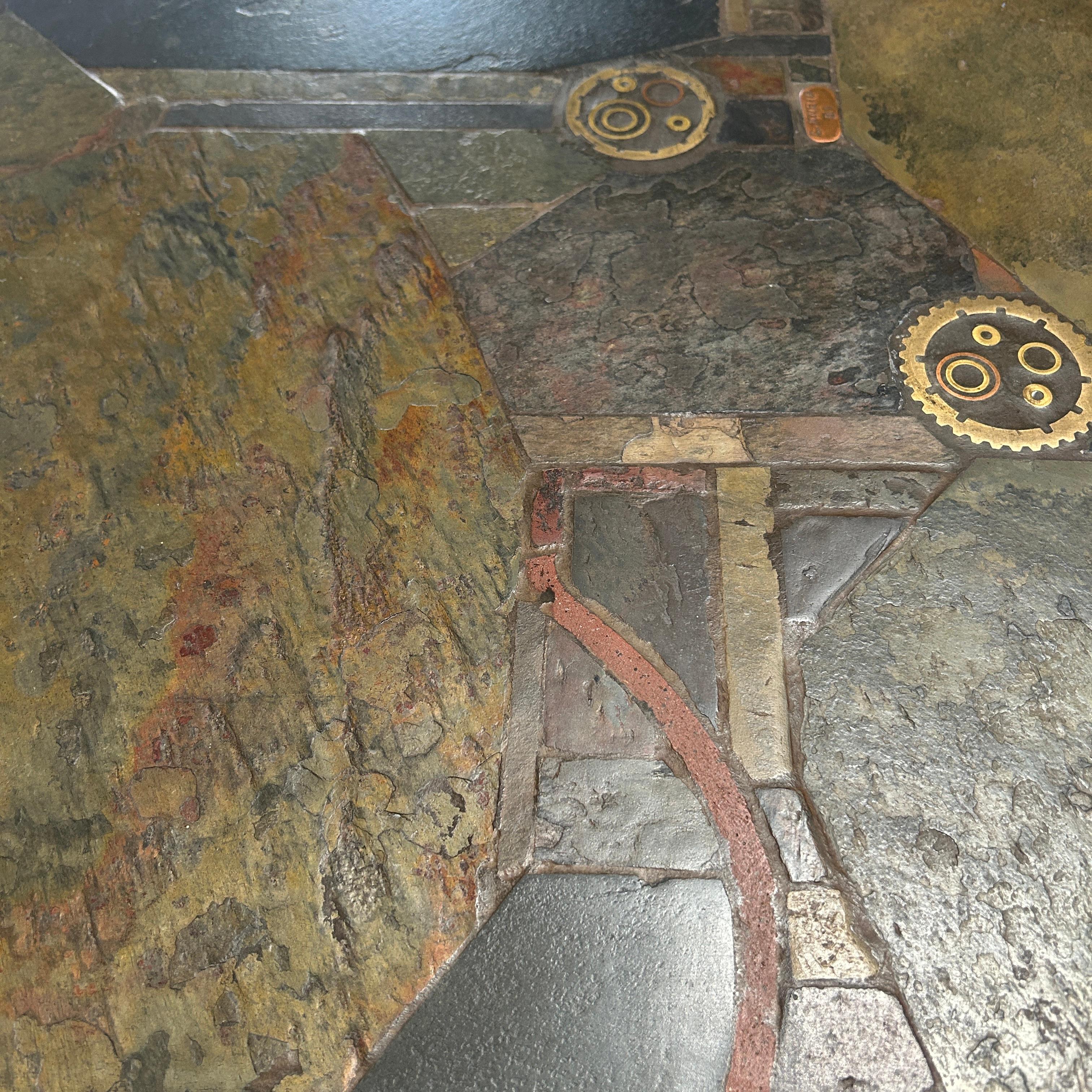 C. Kneip, brutalist Coffee Table made of slate and stone, 1991 For Sale 3