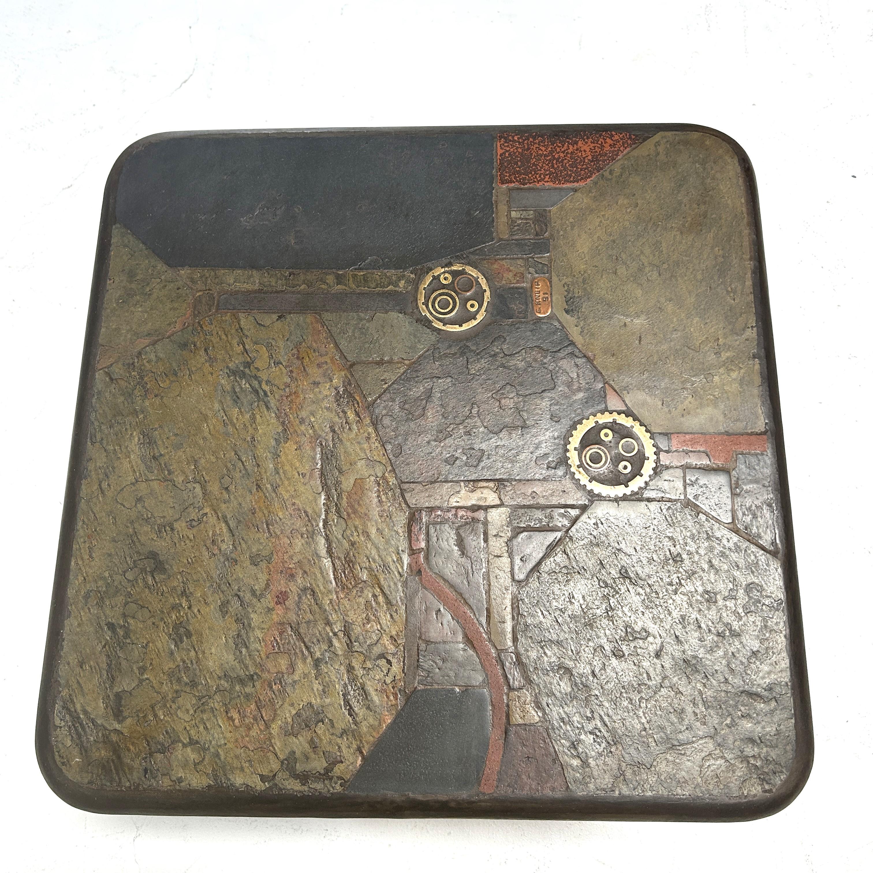 Modern C. Kneip, brutalist Coffee Table made of slate and stone, 1991 For Sale