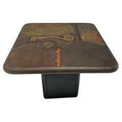 C. Kneip, brutalist Coffee Table made of slate and stone, 1991