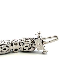 C. Krypell 6.03ct Emerald & Round Brilliant Diamond Platinum Tennis Bracelet