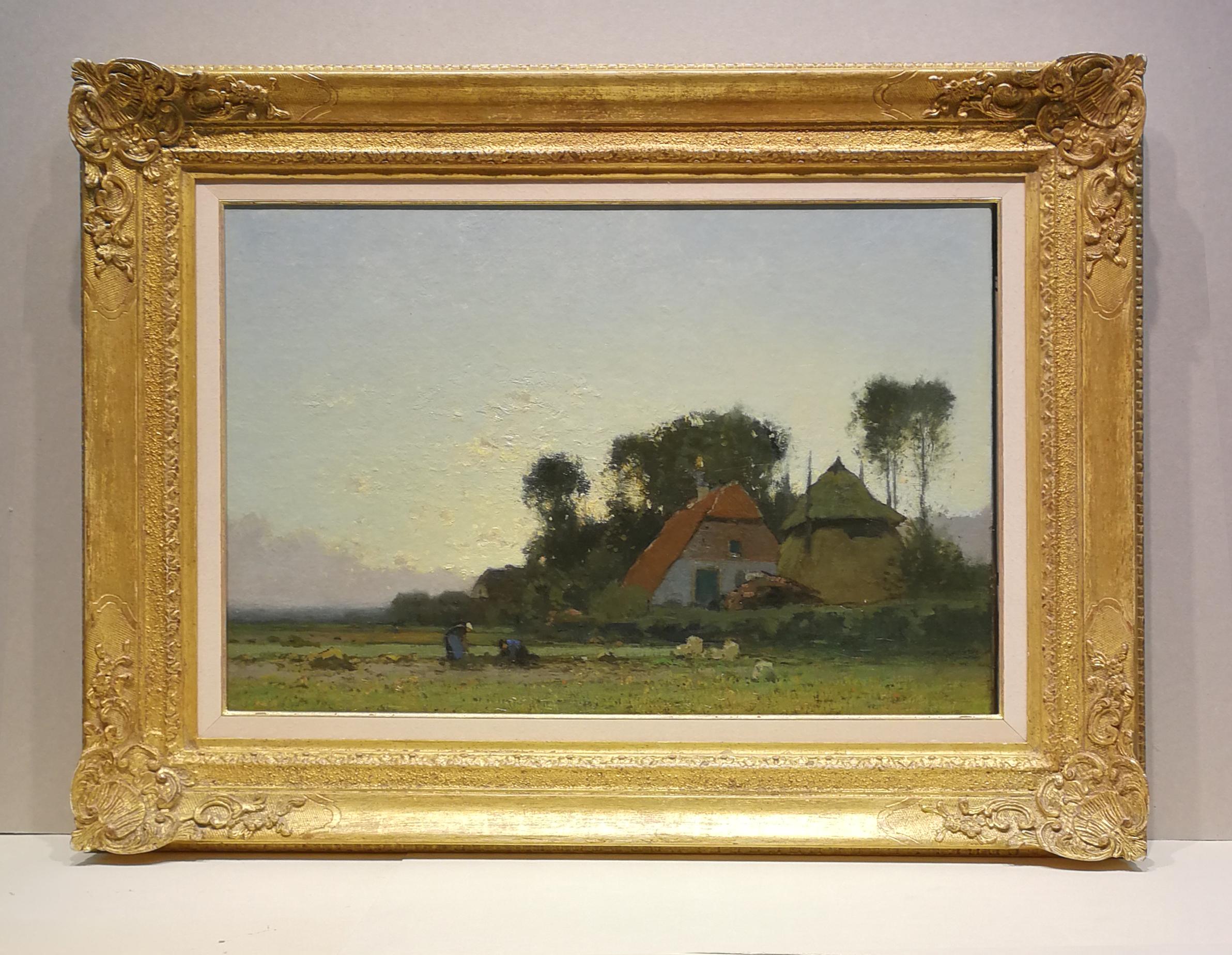 C. Kuijpers Landscape Painting - At work, Cornelis Kuijpers, Oil paint/canvas, Impressionist