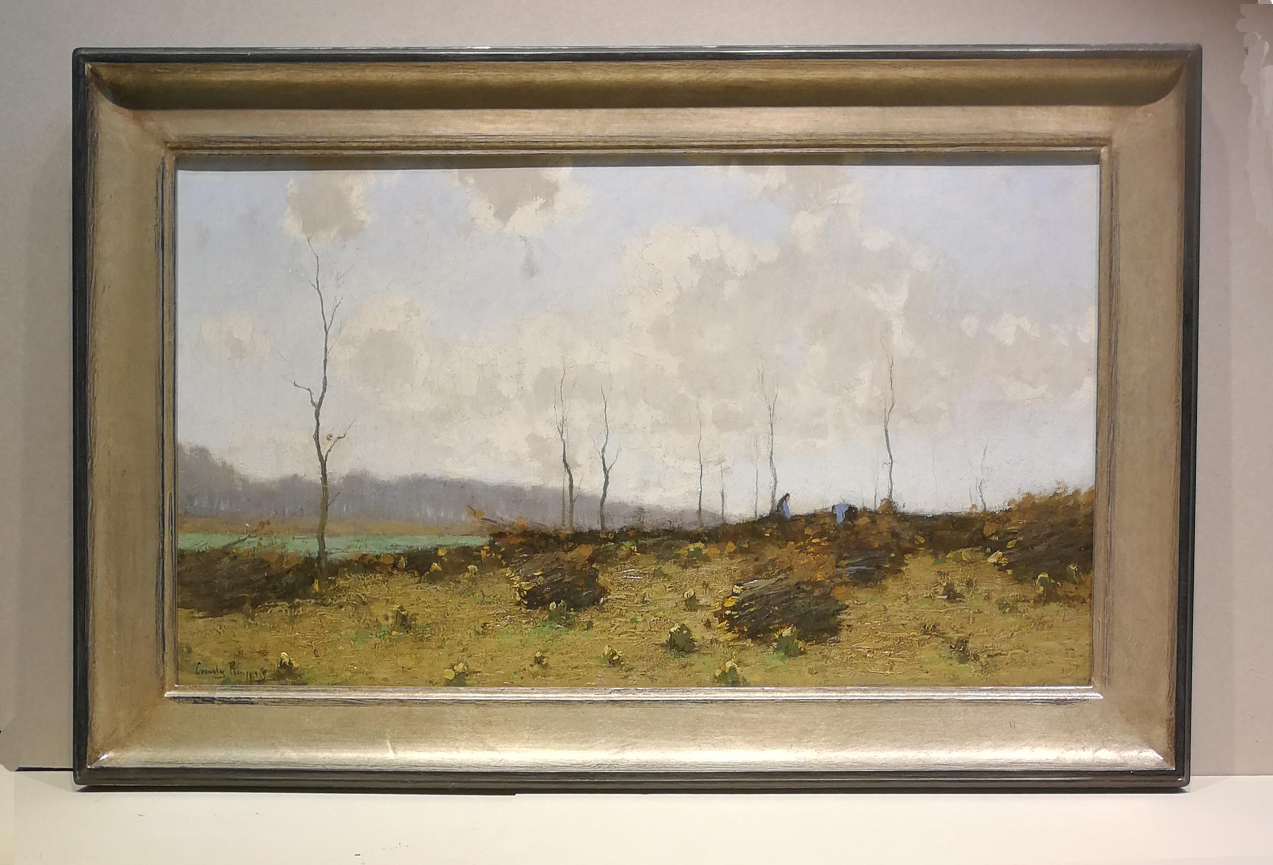 C. Kuijpers Landscape Painting - Chopping wood, Cornelis Kuijpers, Oil paint/canvas, Impressionist