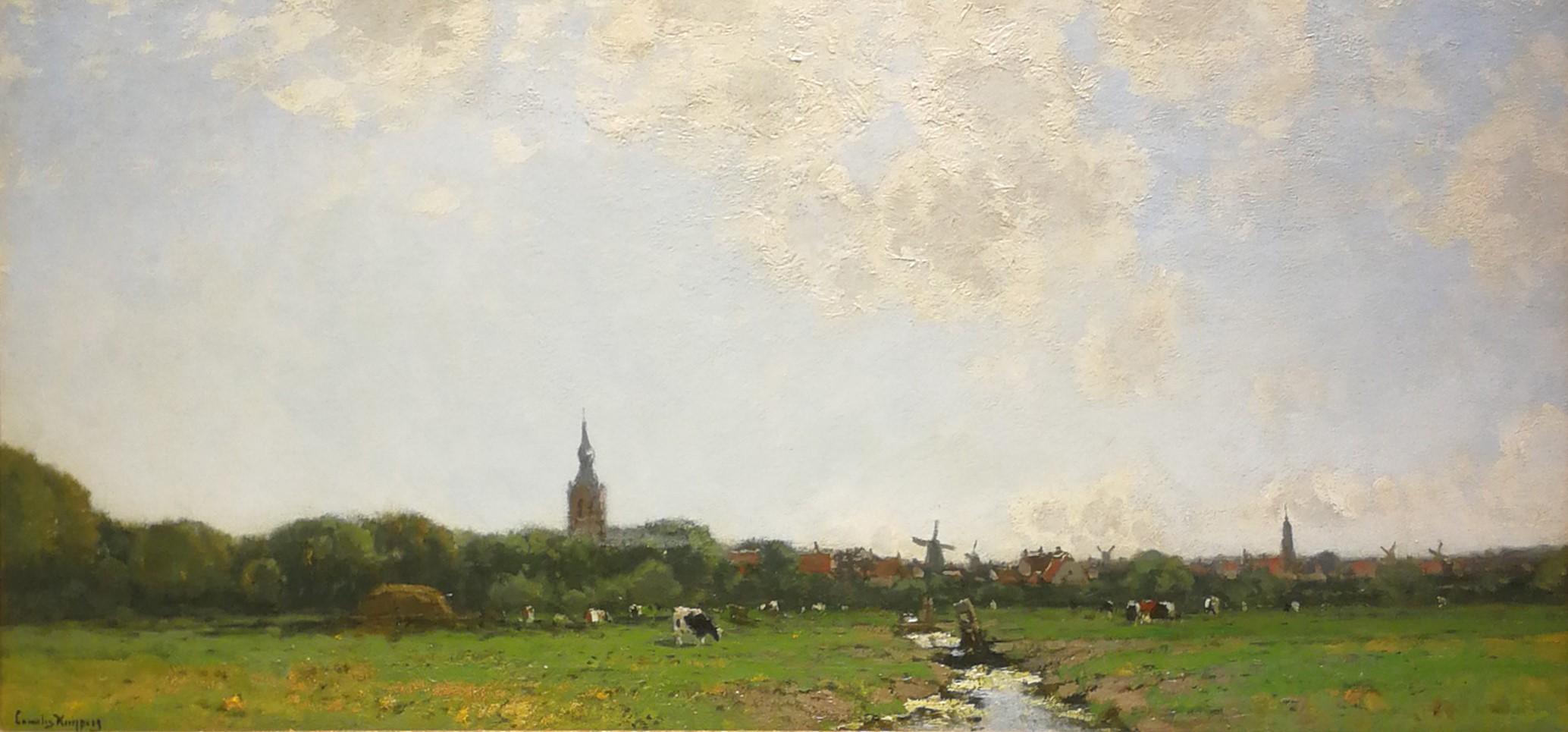 Feeling home, Cornelis Kuijpers, Oil paint/canvas, Impressionist - Brown Landscape Painting by C. Kuijpers