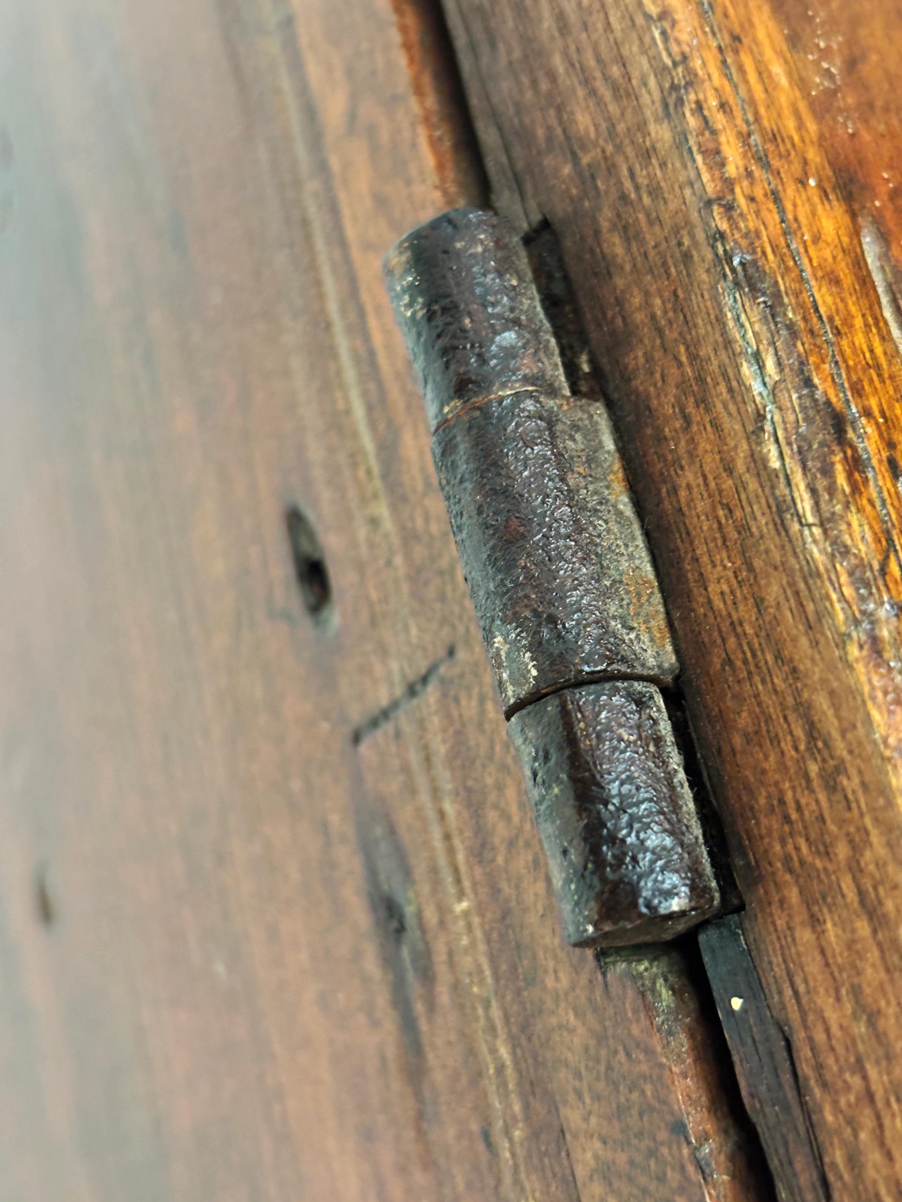 c. late 1700's - 1800 New England Pine Blanket Chest with Hand-forged Handles 3