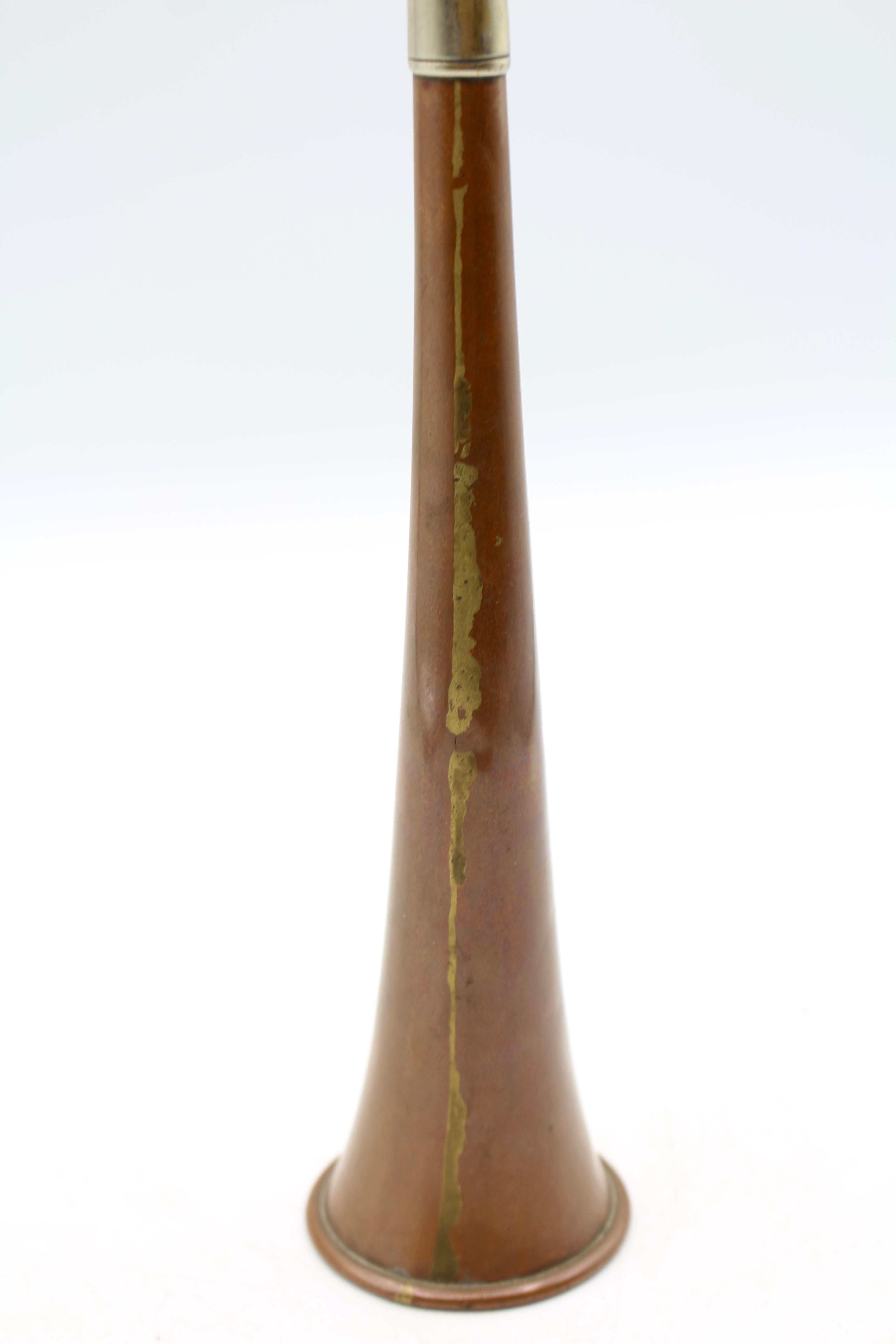 C. Late 19th Century English Copper and Silverplate Fox Hunting Horn In Good Condition For Sale In Chapel Hill, NC