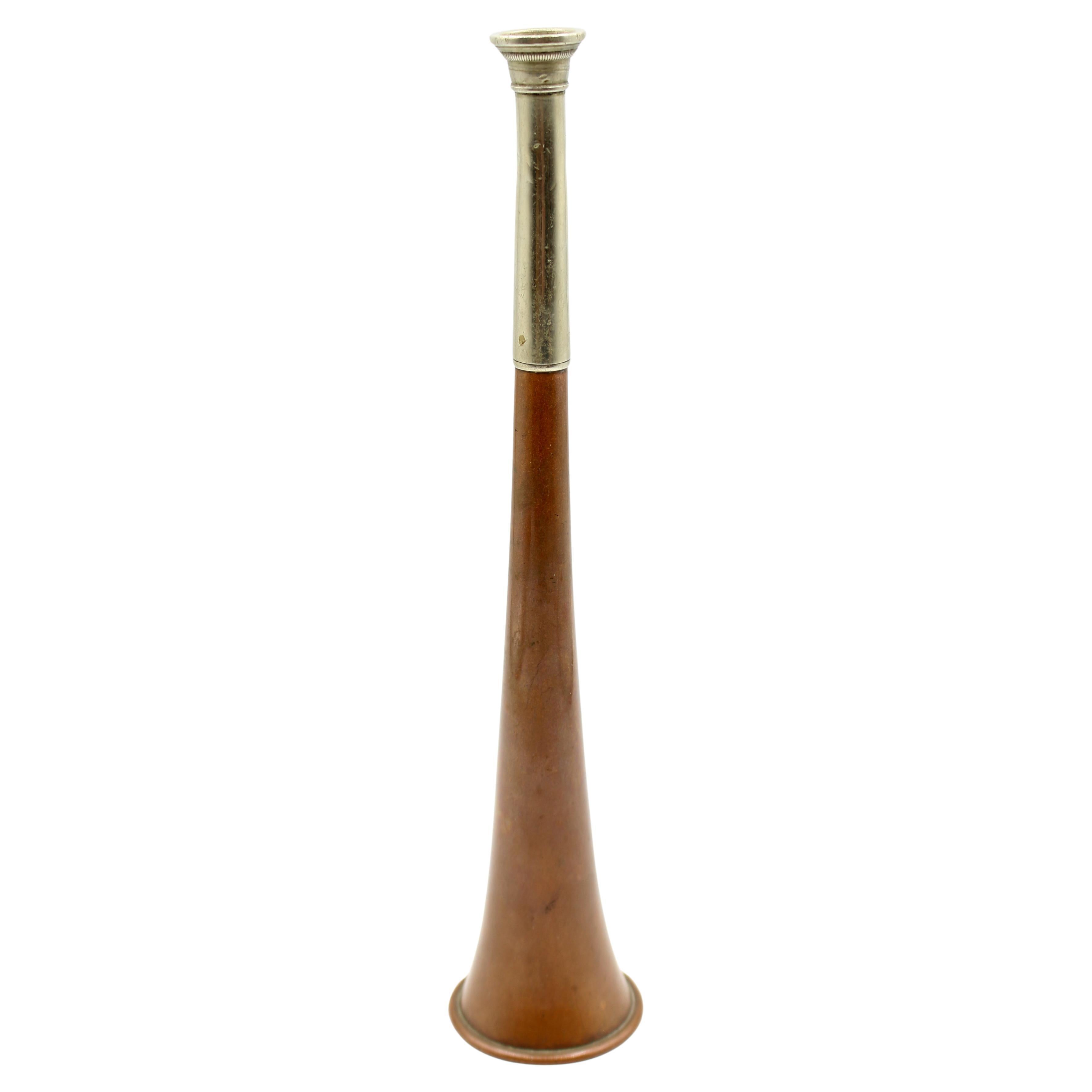 C. Late 19th Century English Copper and Silverplate Fox Hunting Horn For Sale