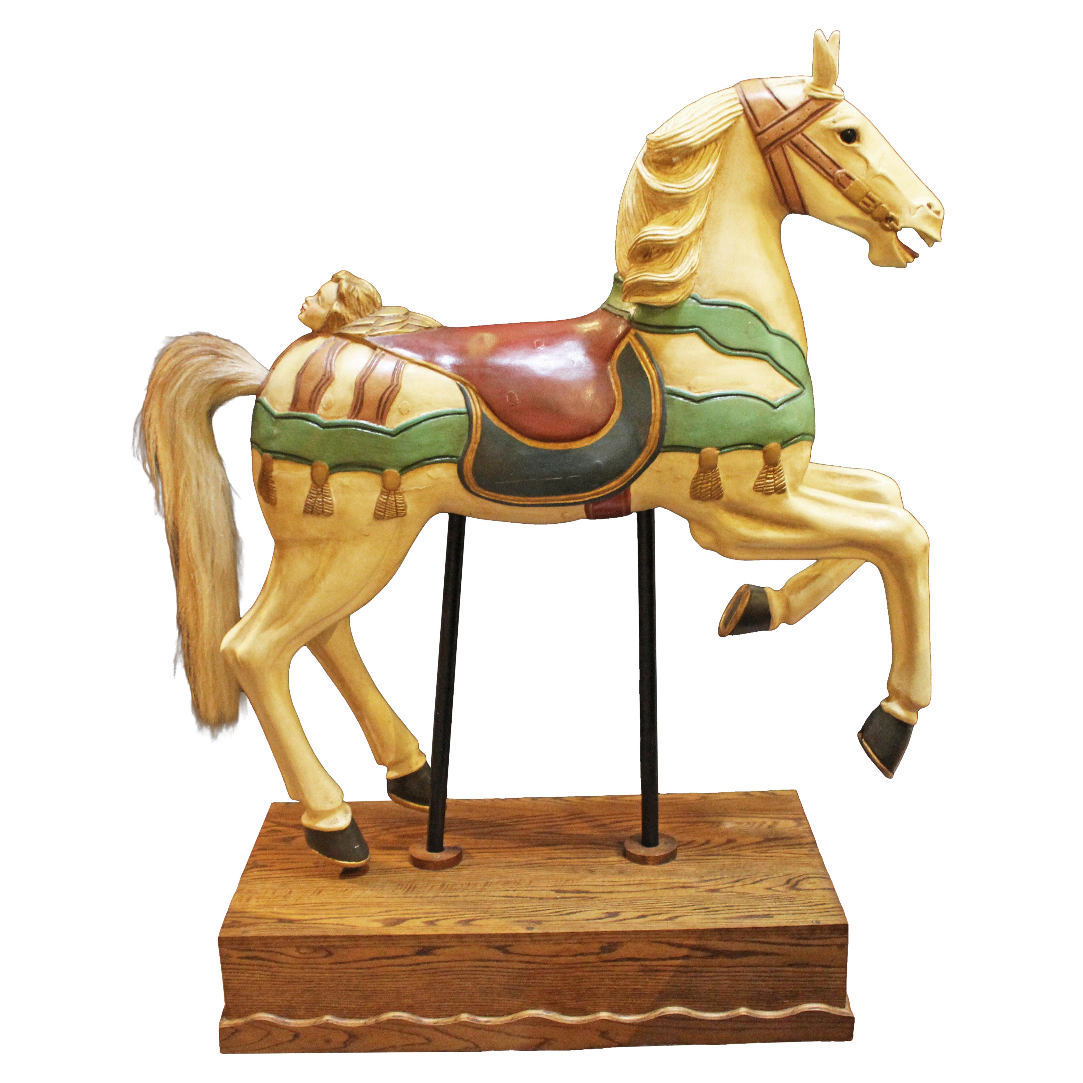 C. Cavallo da carosello americano della fine del XIX-inizio del XX secolo su cavalletto personalizzato in vendita