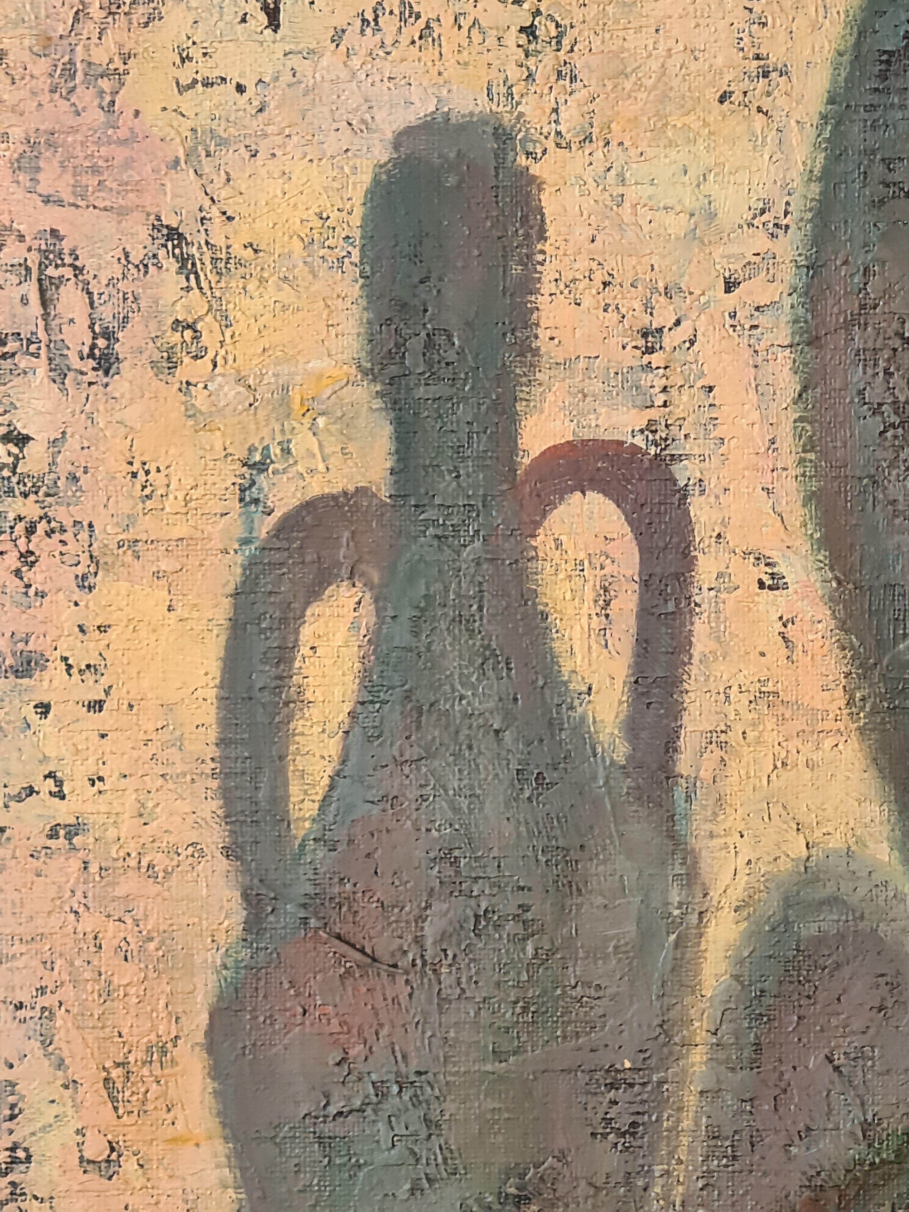 林 Nature morte sur toile, pichet, œuf et ombres en vente 5