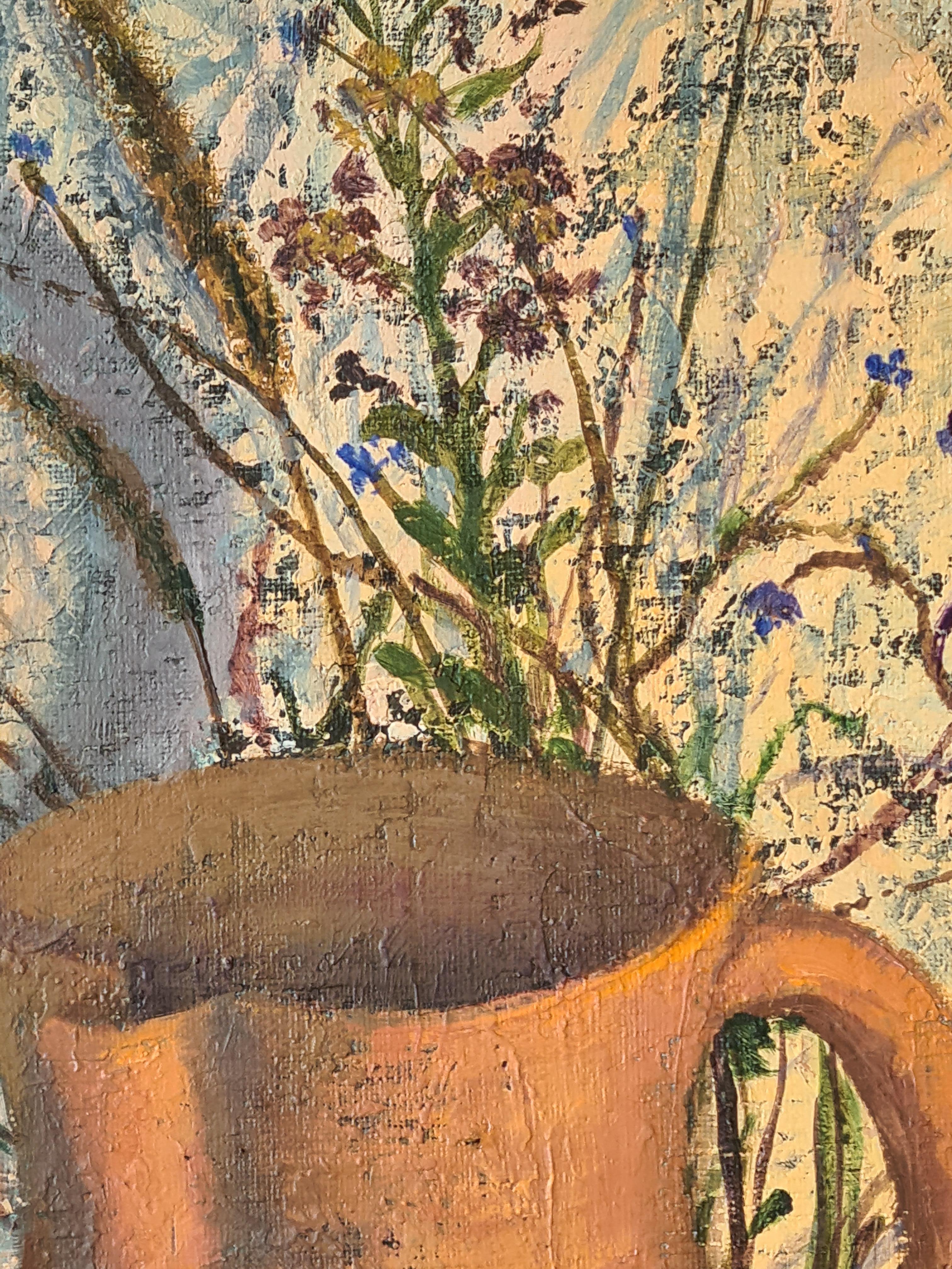 林 Nature morte sur toile, pichet, œuf et ombres en vente 2