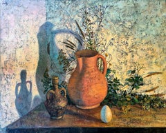 林 Nature morte sur toile, pichet, œuf et ombres