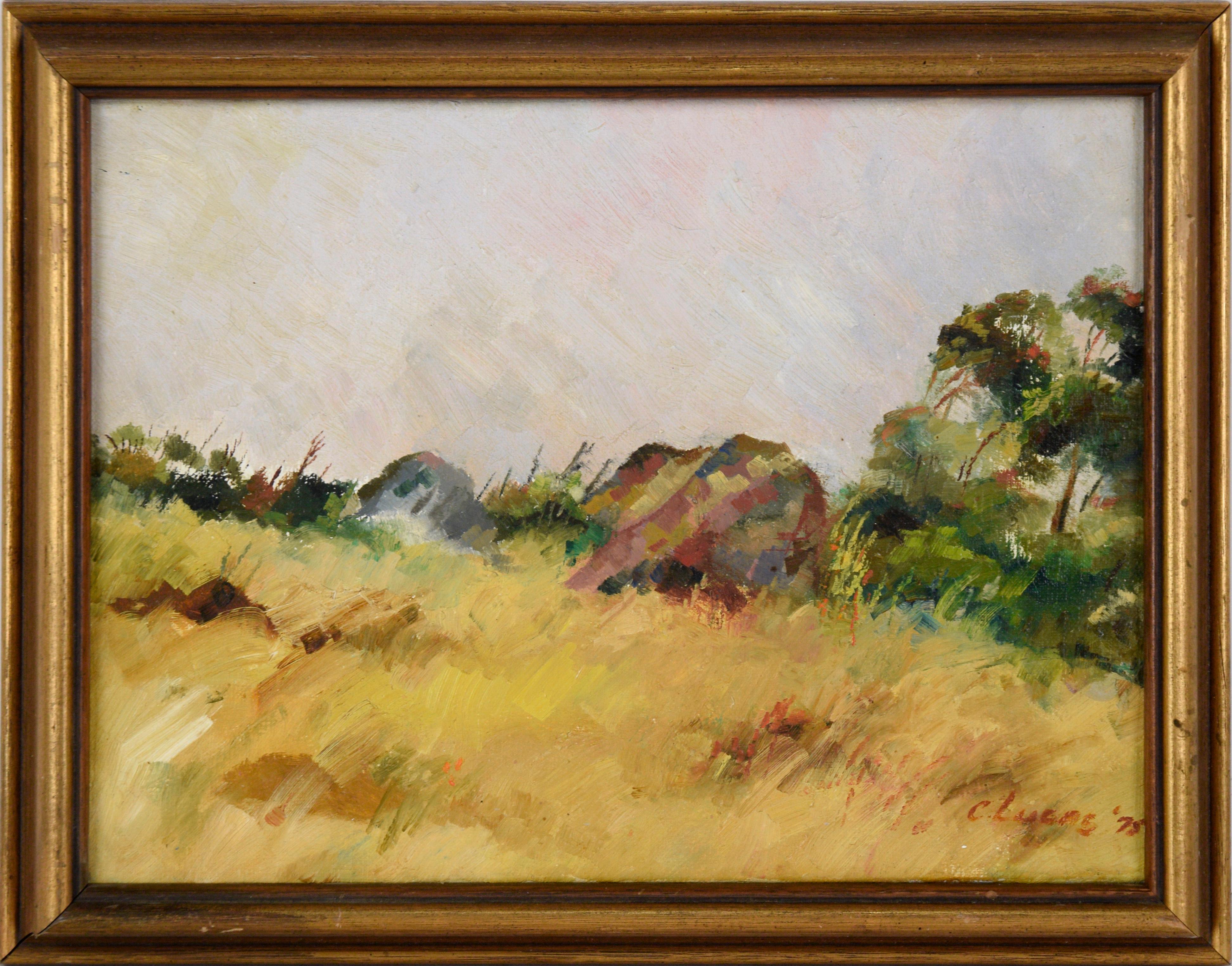 C. Lucas Landscape Painting - Golden Field Plein Aire Landscape in Oil on Linen