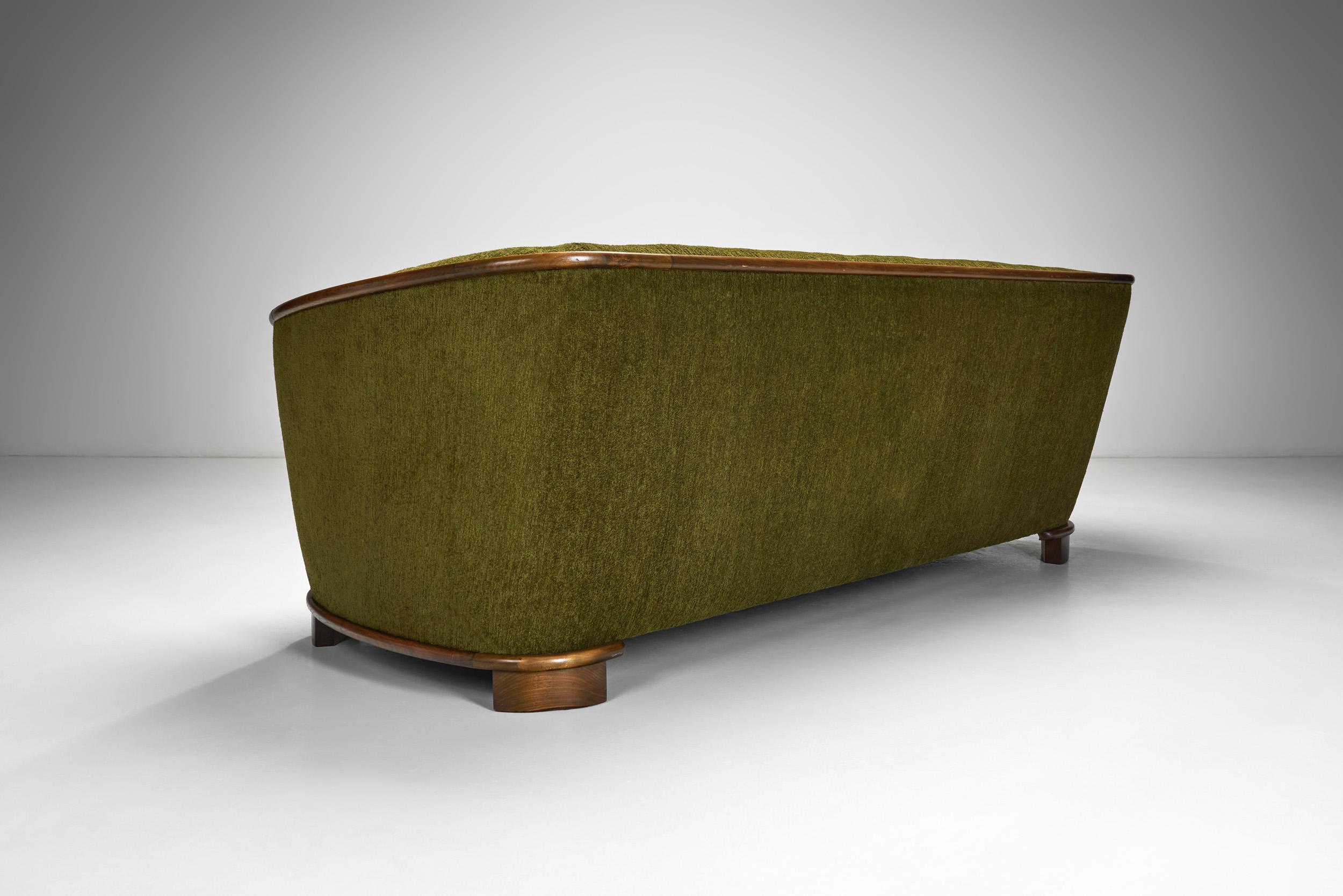 C. Lundbæk Three Seater Sofa With Oak Frame, Europe 1940s For Sale 1