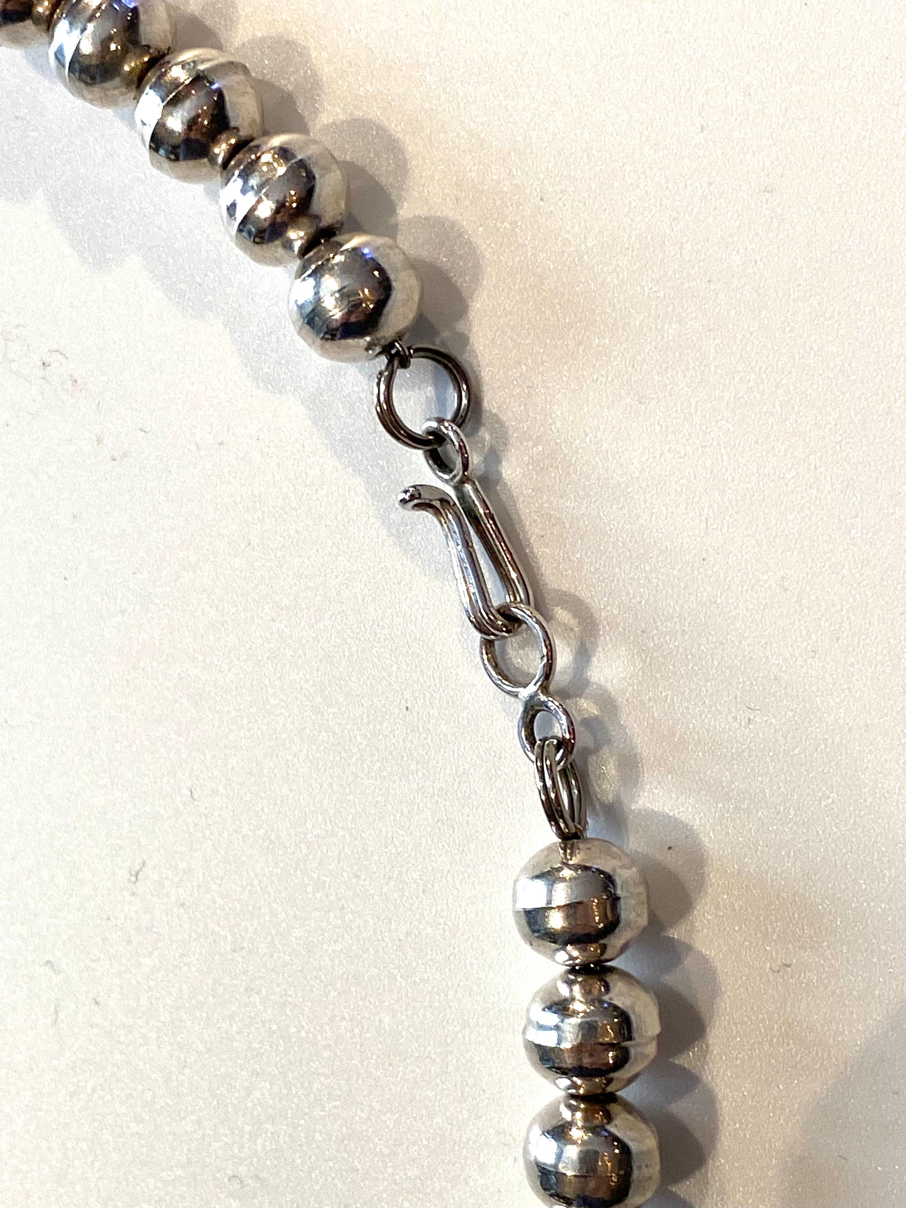 C. M. Yazzie Navajo Sterling Silver Squash Blossom Necklace 10