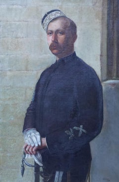 Portrait of a Soldier - British 19th century art  military portrait oil painting