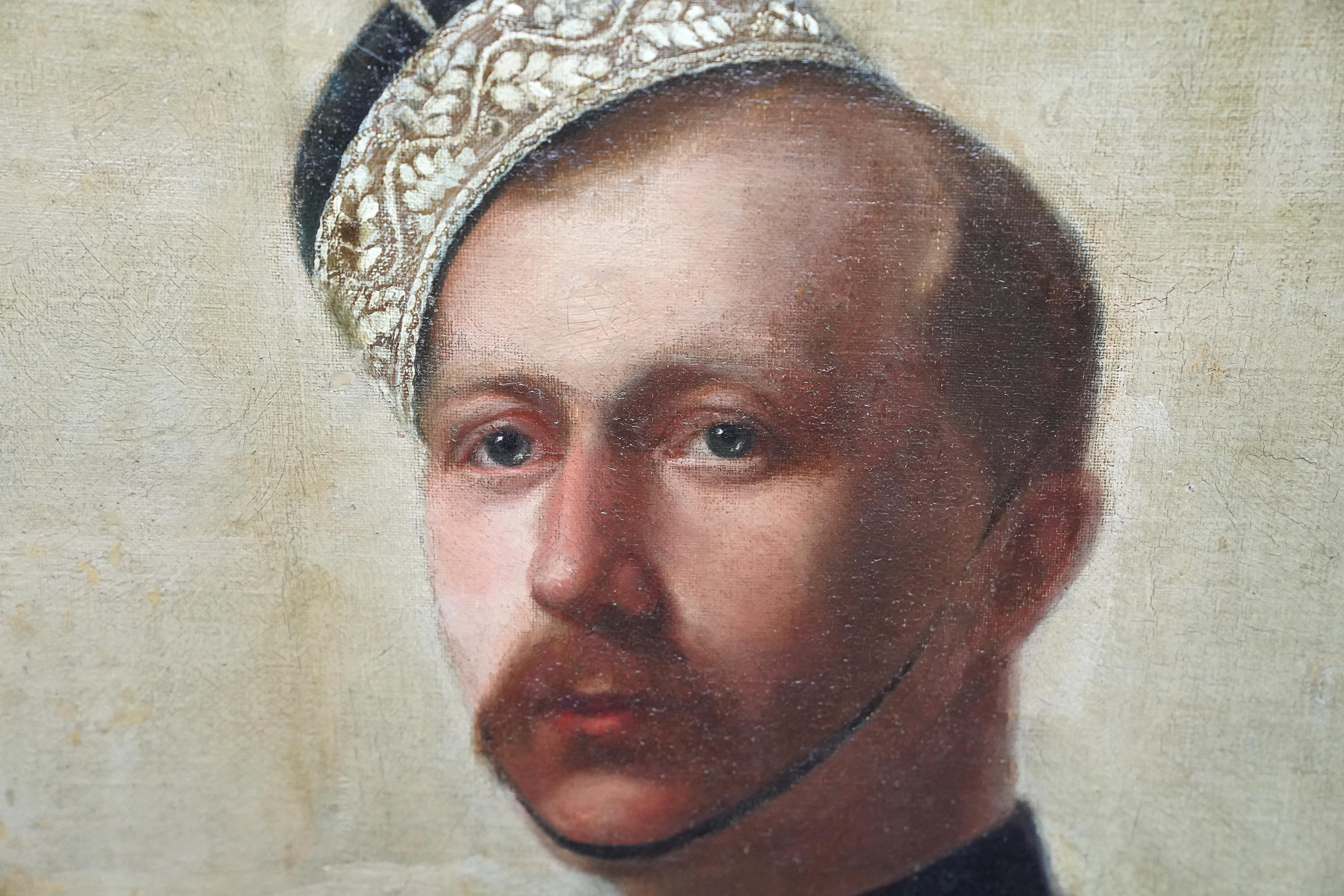 Portrait of a Soldier - British 19th century art  military portrait oil painting For Sale 1