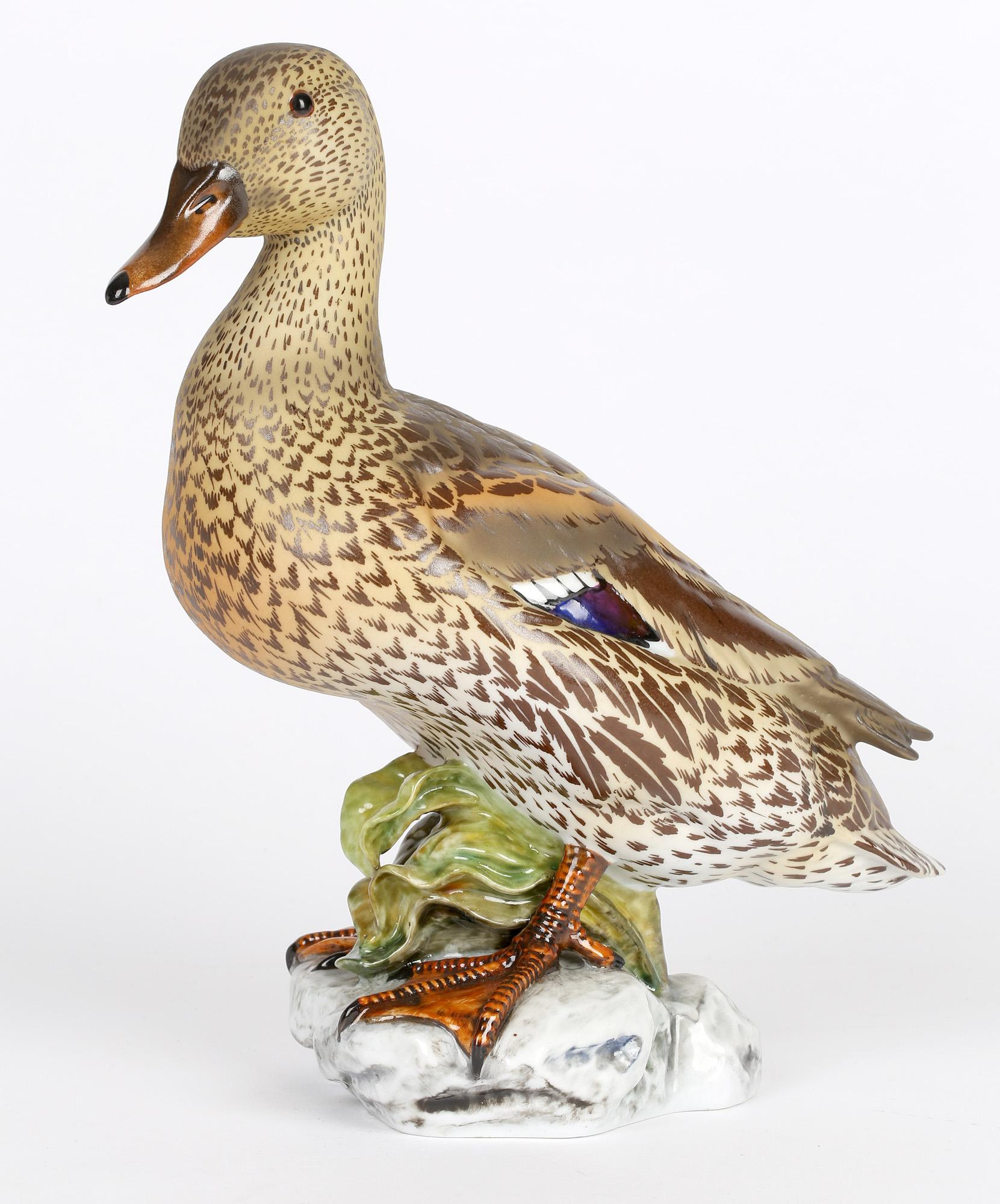 C Martino Spanish Porcelain Figure of a Duck 5