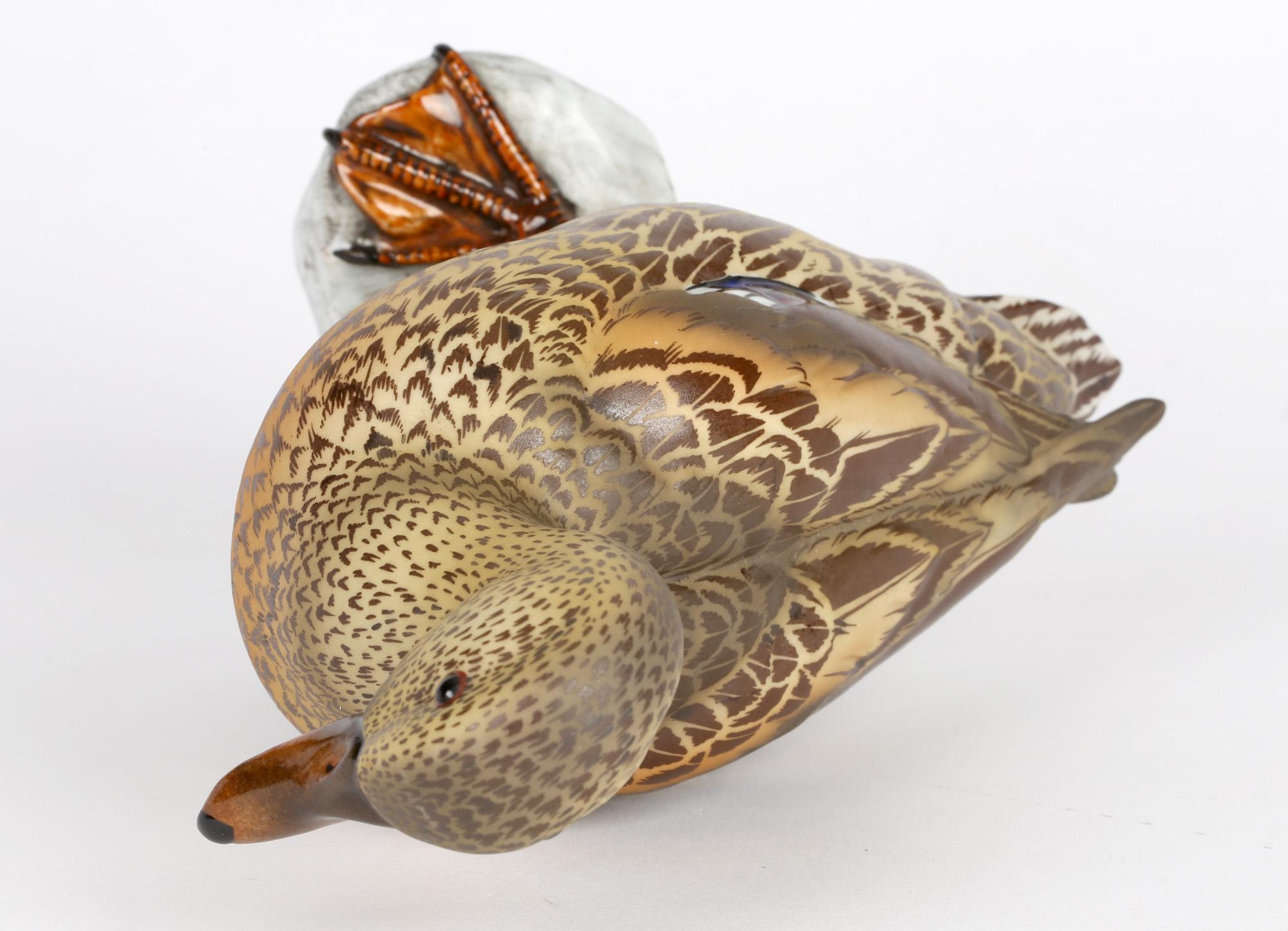 Modern C Martino Spanish Porcelain Figure of a Duck