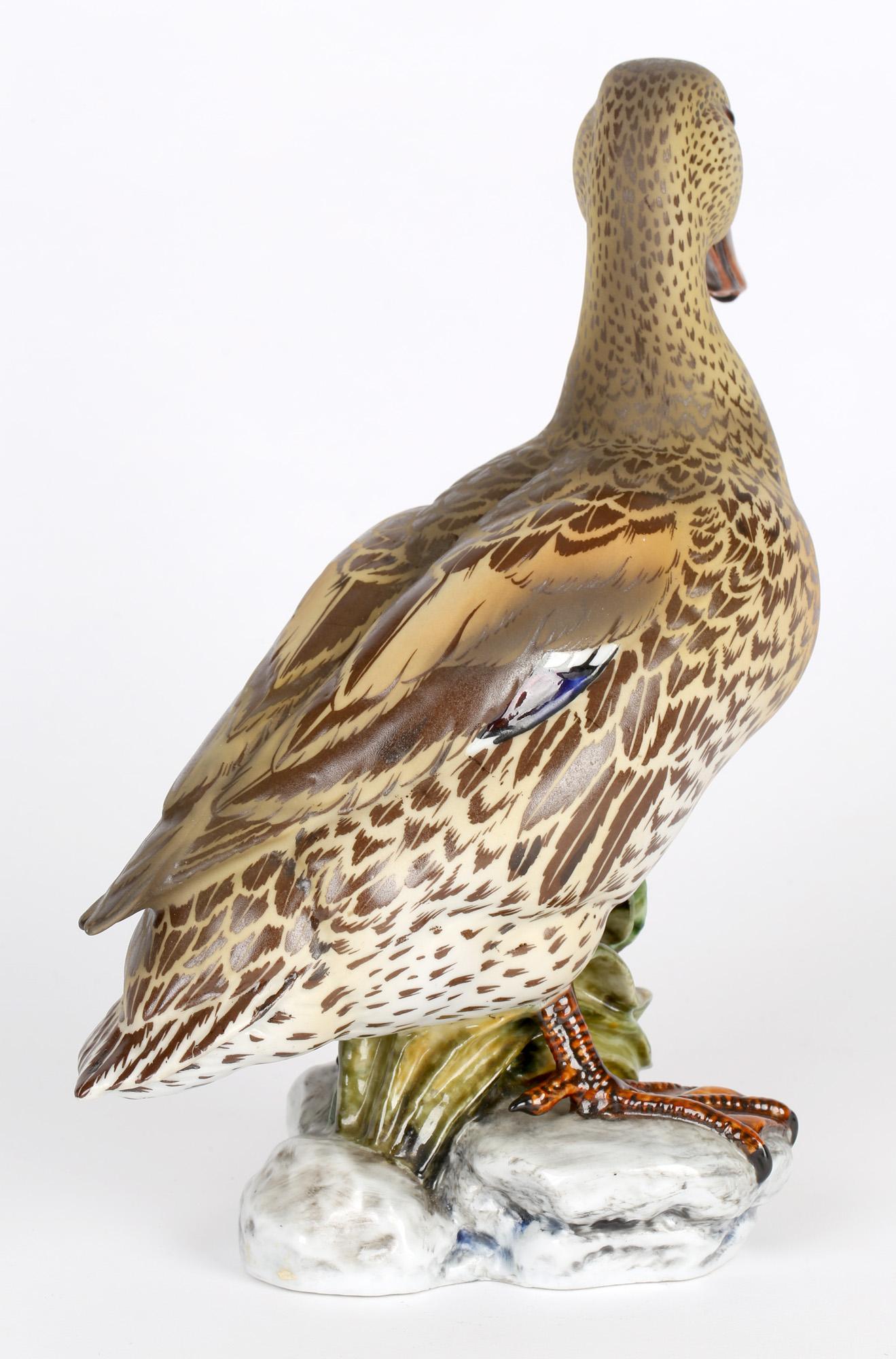 20th Century C Martino Spanish Porcelain Figure of a Duck